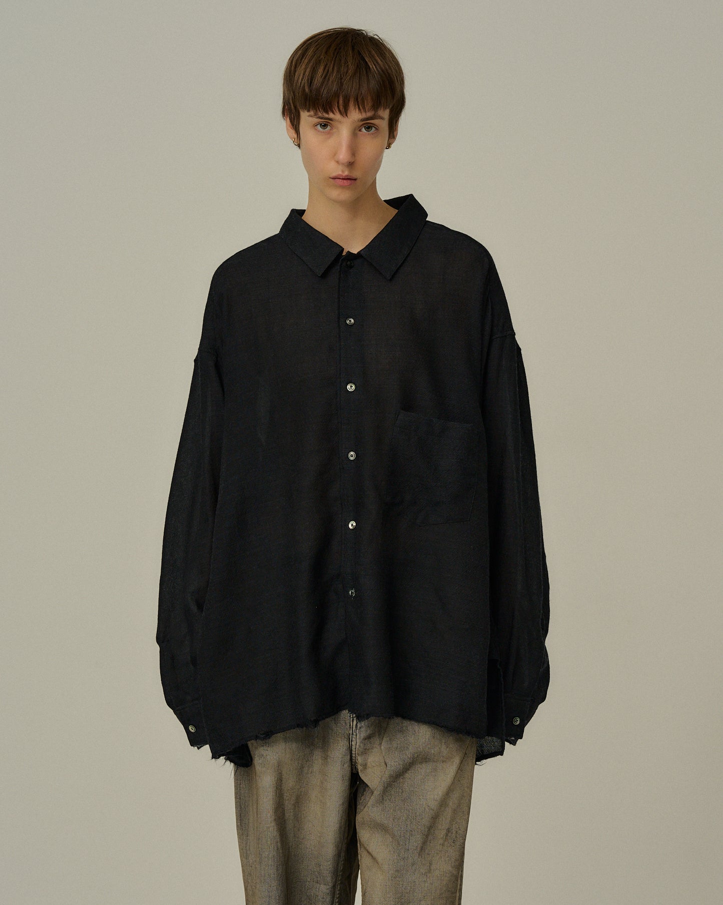 WOOL KERSEY SHIRT(BLACK)