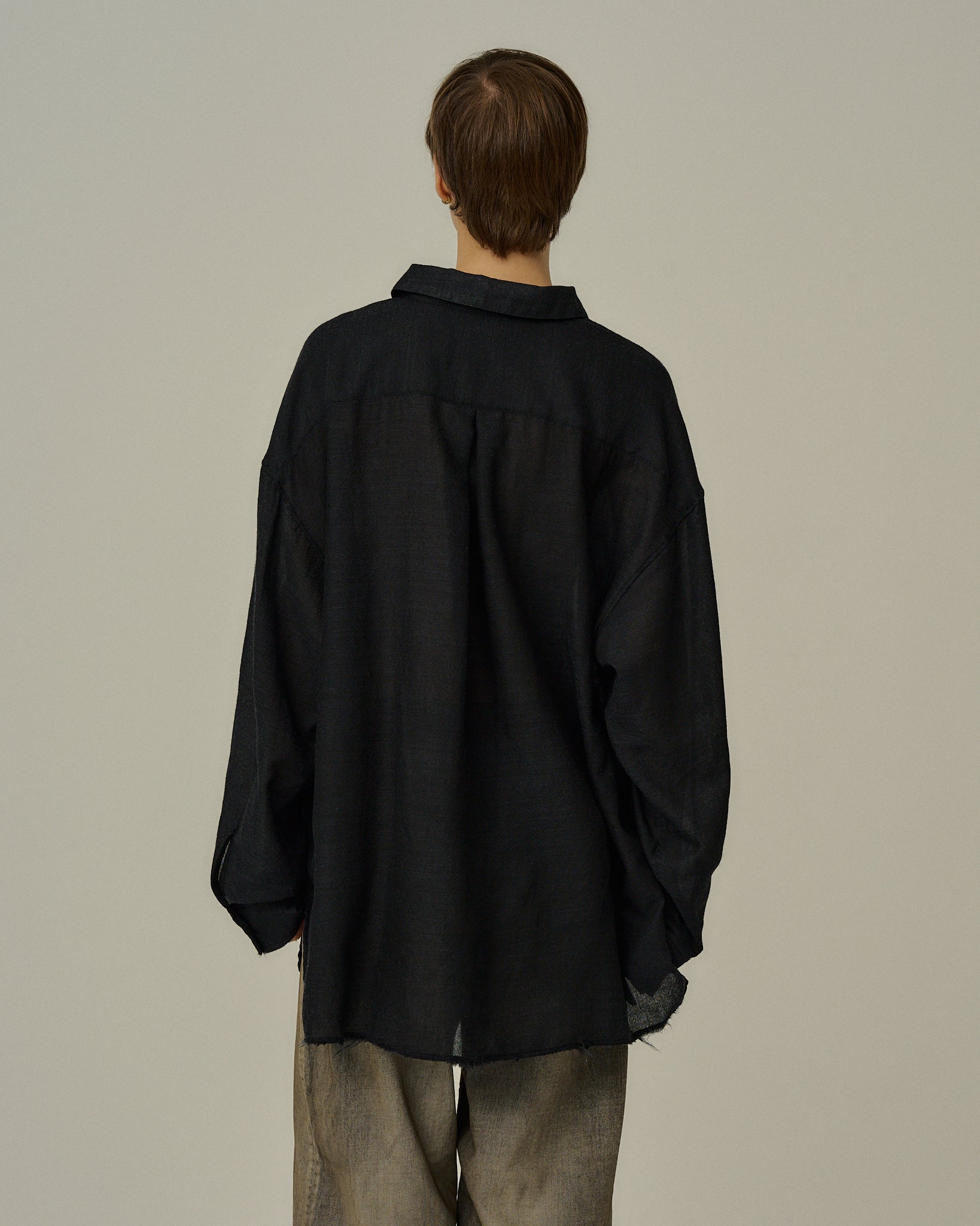 WOOL KERSEY SHIRT(BLACK) – ANCELLM