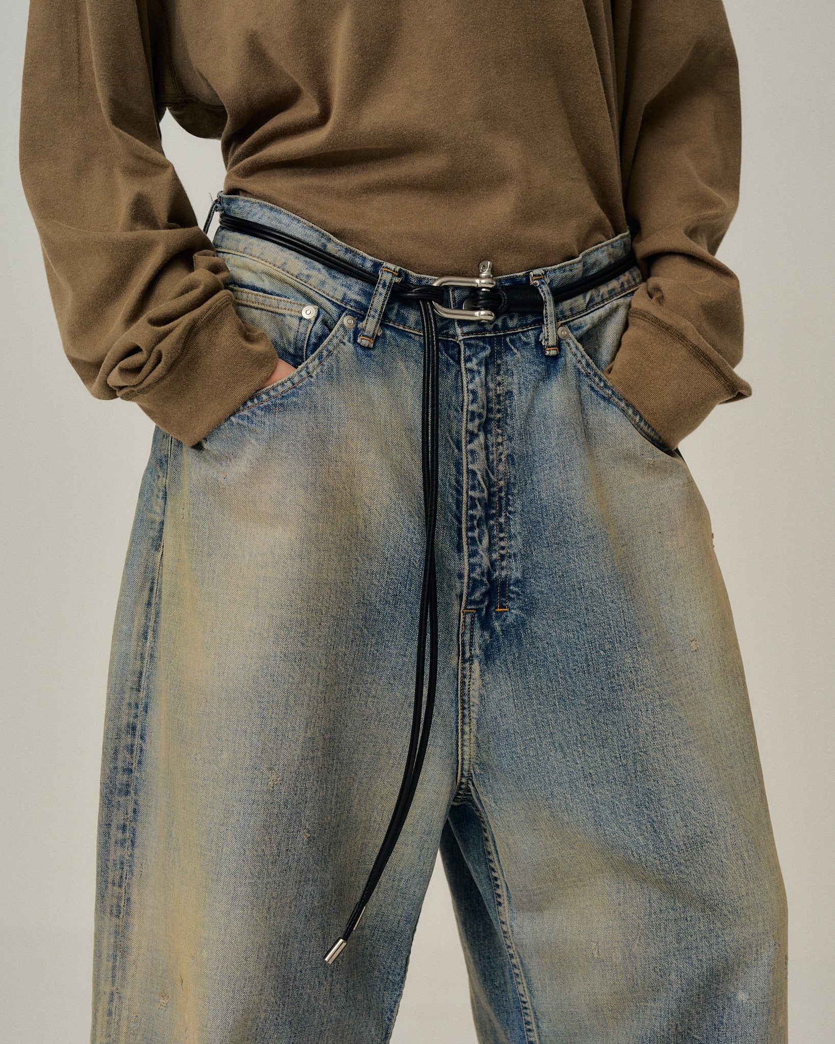 LEATHER ROPE BELT (BLACK) – ANCELLM