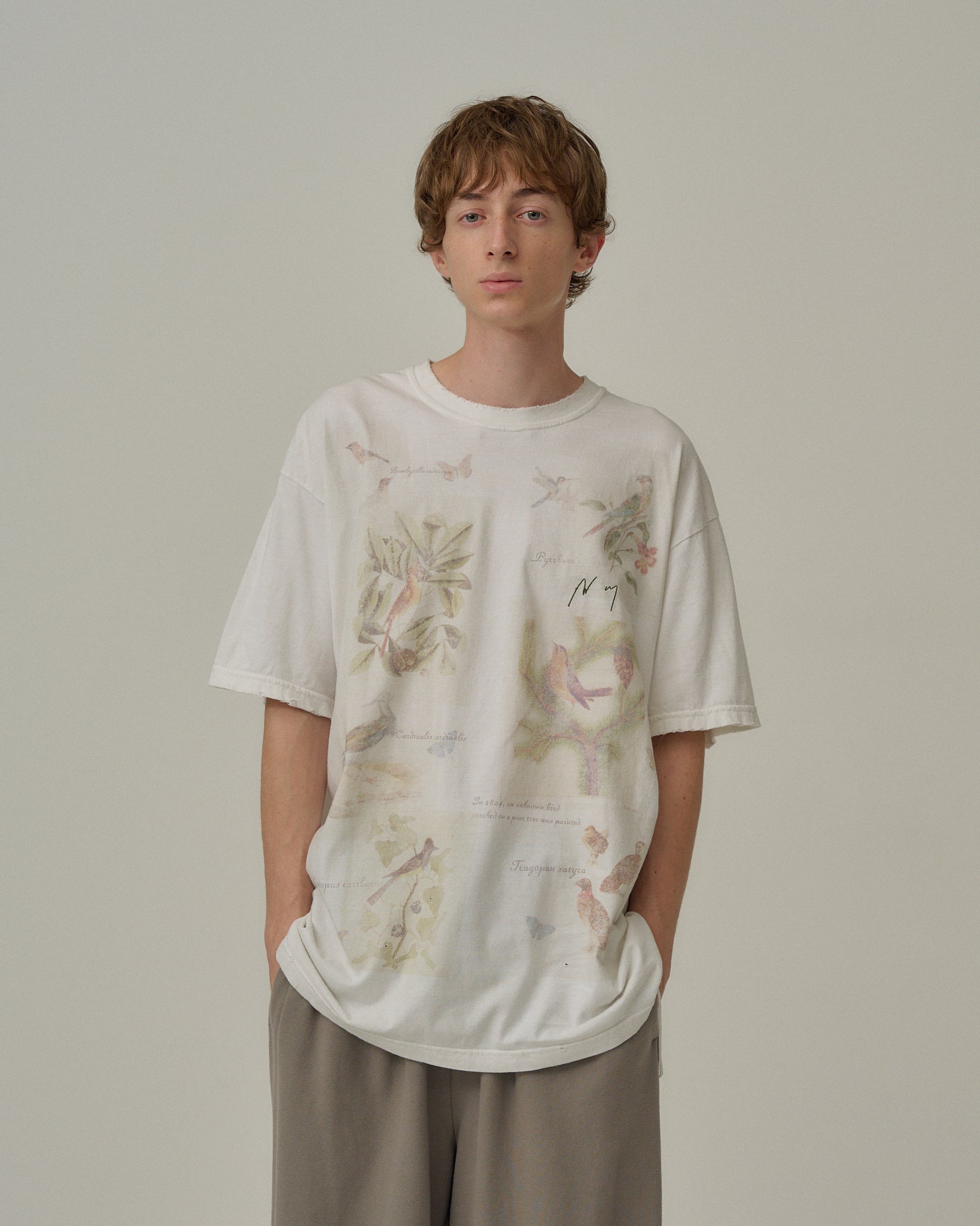 M*a様 ANCELLM BIRD ENCYCLOPEDIA T-SHIRT(W BIRD ENCYCLOPEDIA T-SHIRT(WHITE) – ANCELLM