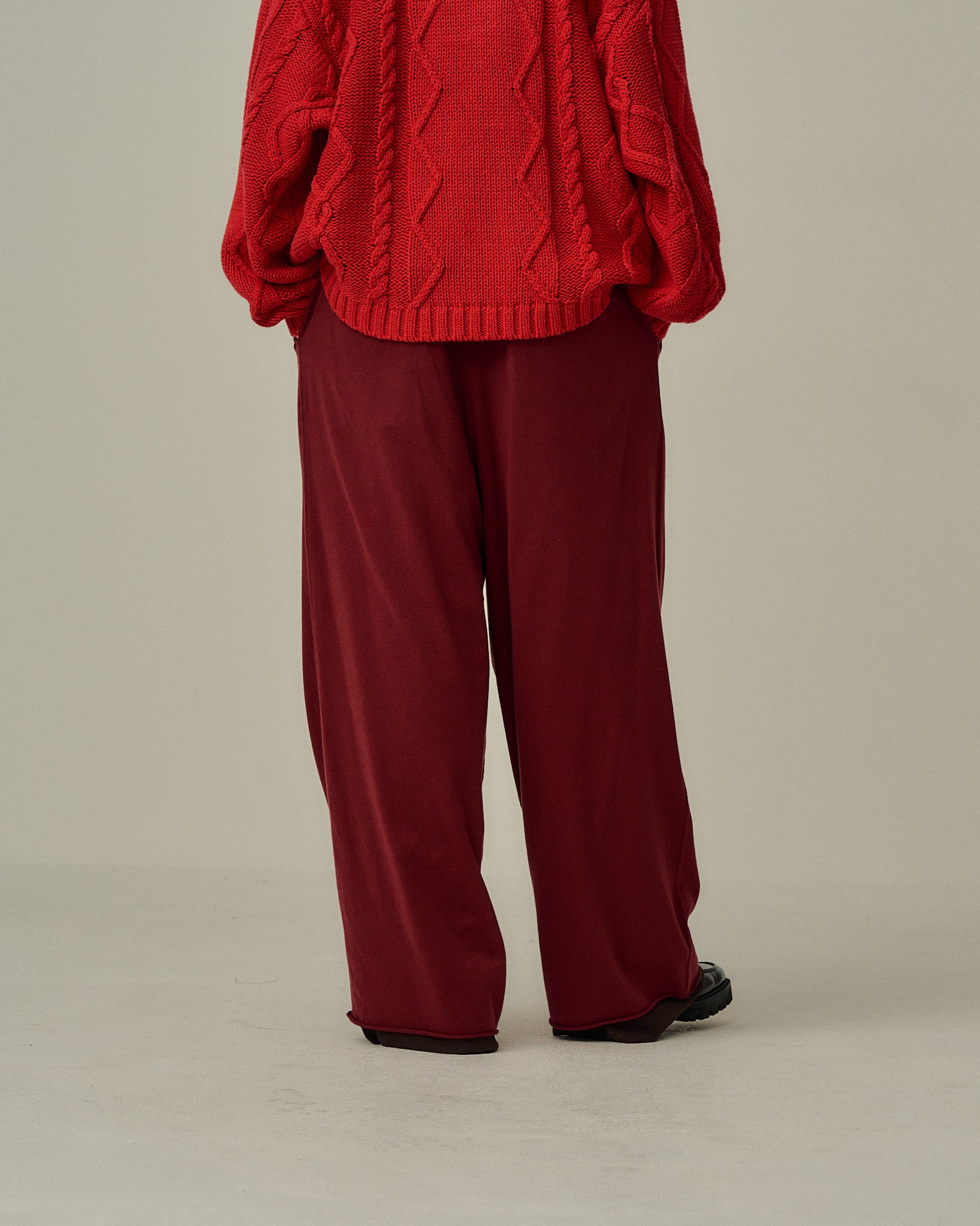 パンツ ANCELLM DRAPE WIDE EASY CUT SLACKS DRAPE WIDE EASY CUT SLACKS(RED) – ANCELLM