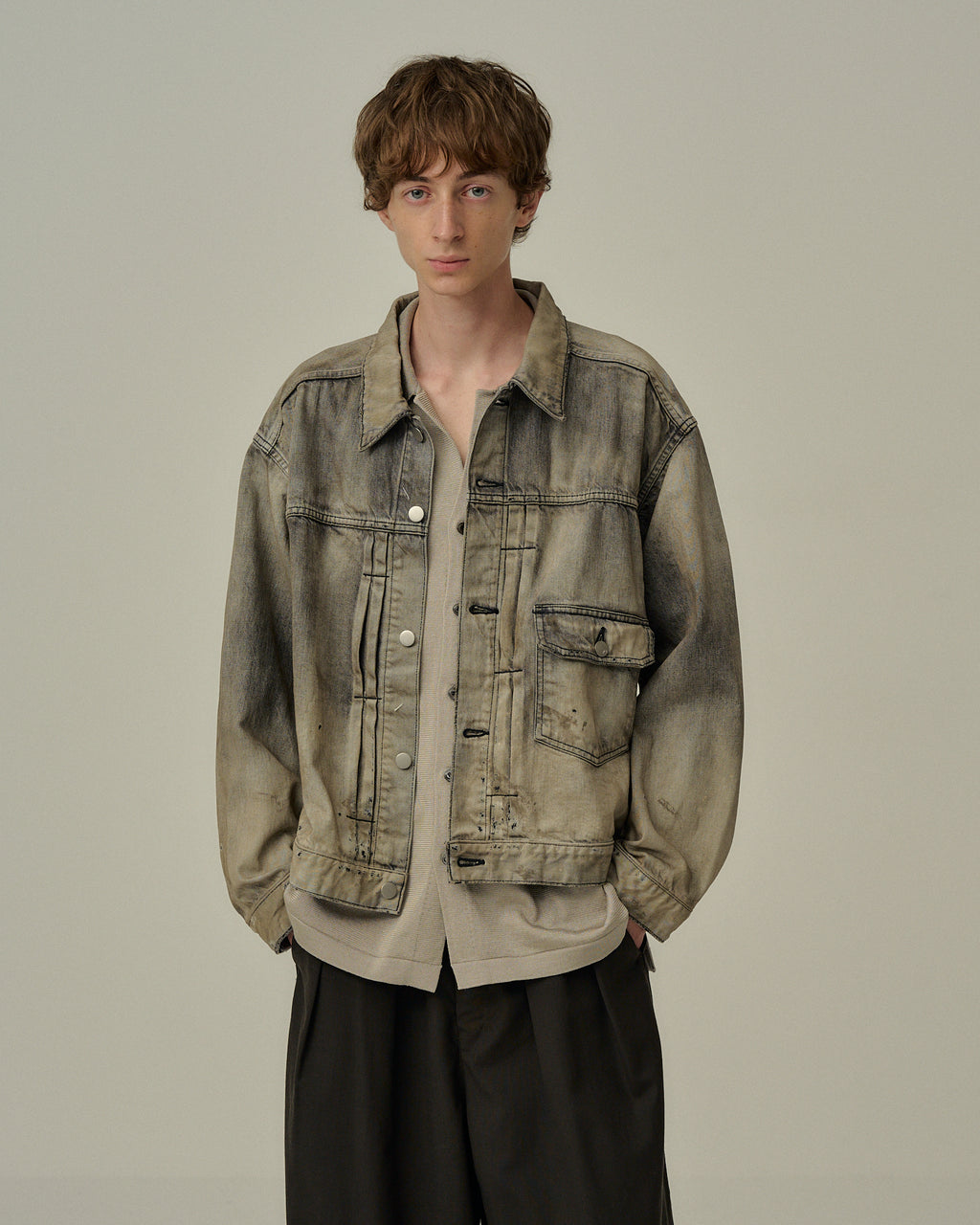 AGING DENIM JACKET(BLACK)