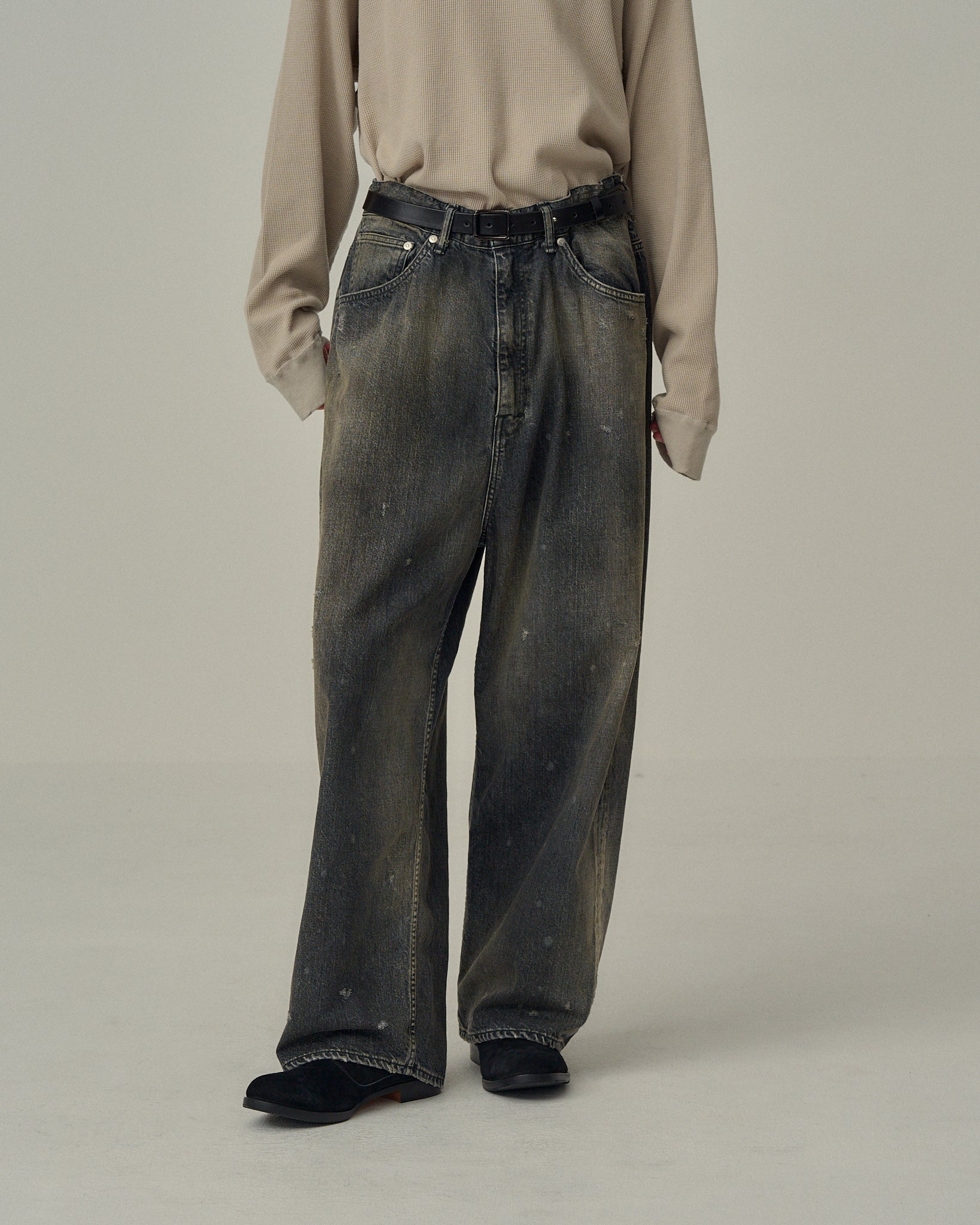 ANCELLM DENIM PANTS(#05 AGING01)　Black 05 AGING01(BLACK) – ANCELLM