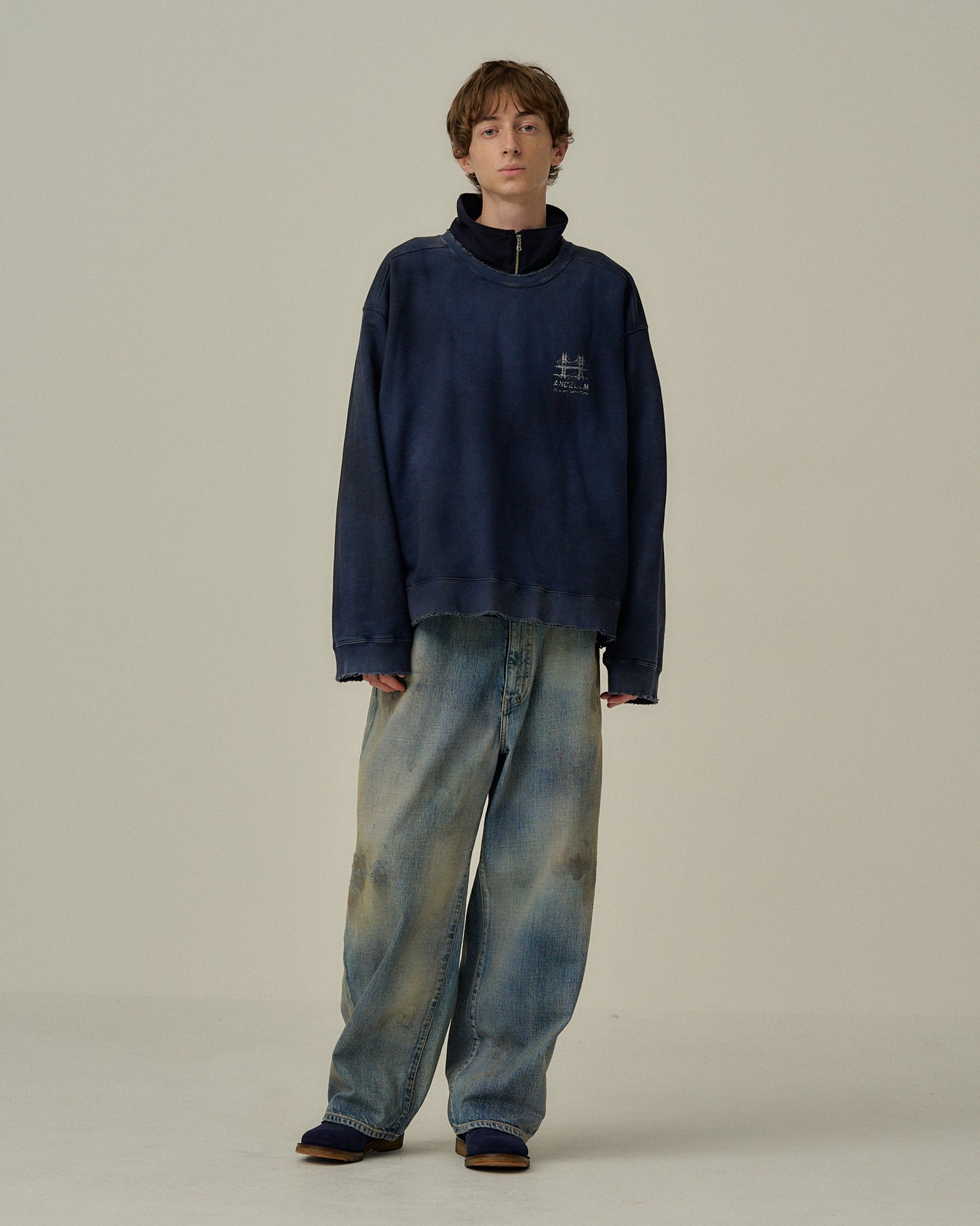 BRIDGE SWEAT SHIRT(NAVY)