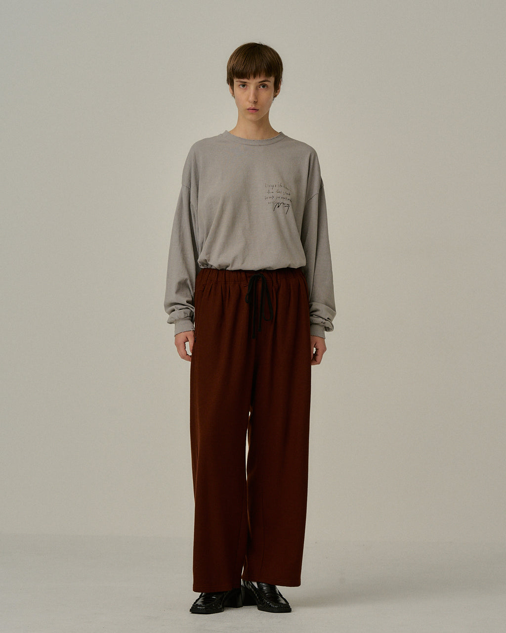 WOOL GATHERS SLACKS(MARRON)