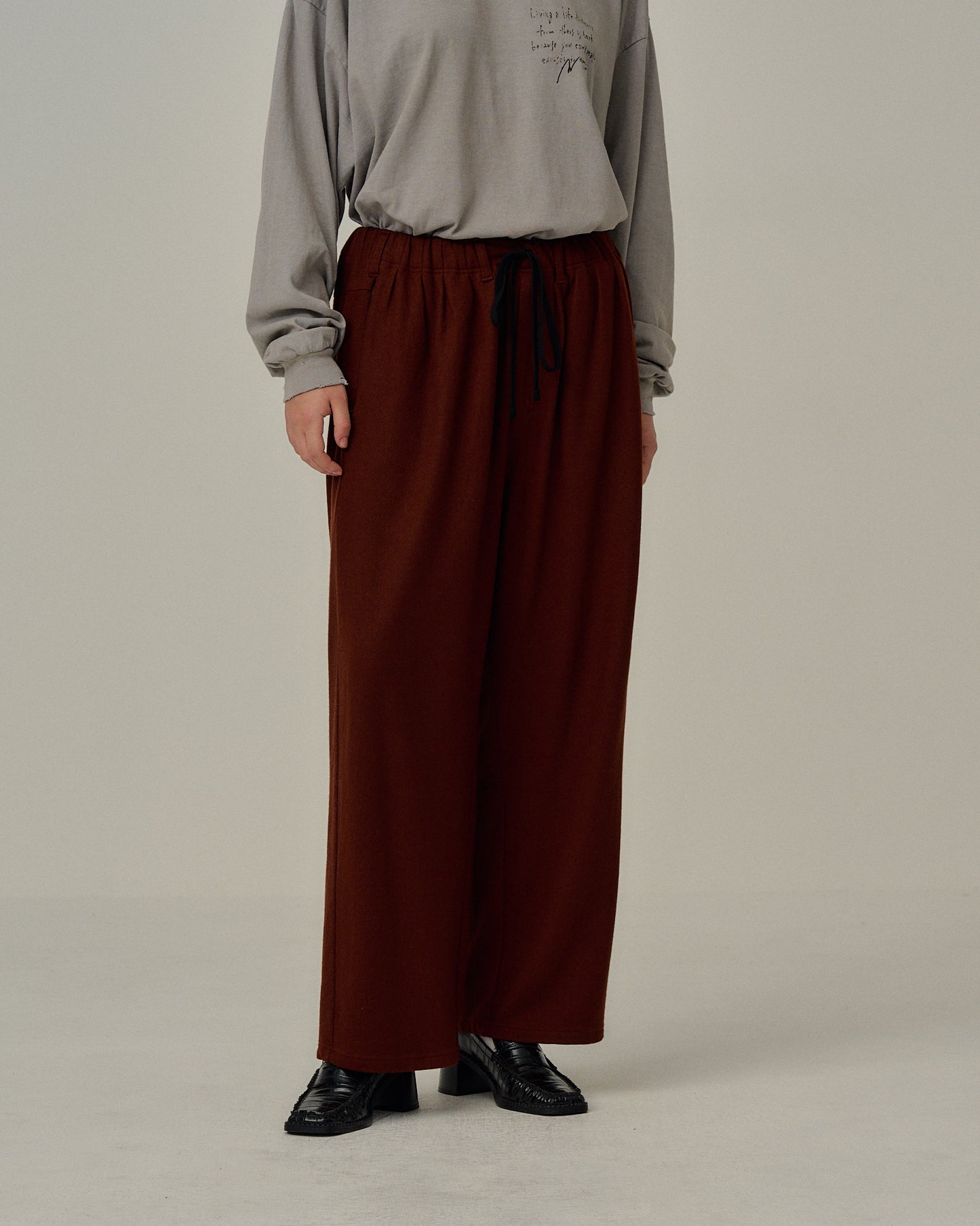 WOOL GATHERS SLACKS(MARRON)