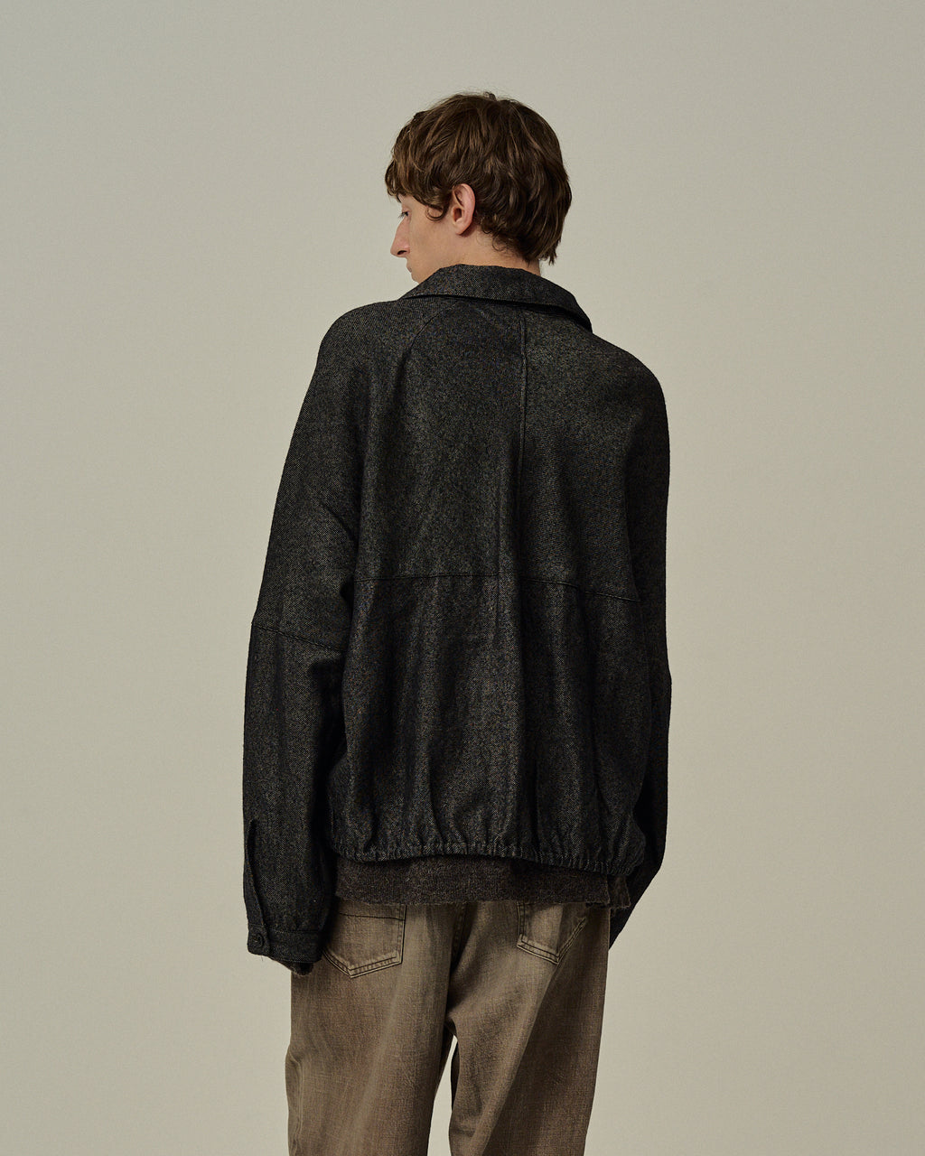 SHRINK WOOL SHORT ZIPUP SHIRT JACKET(BROWN)