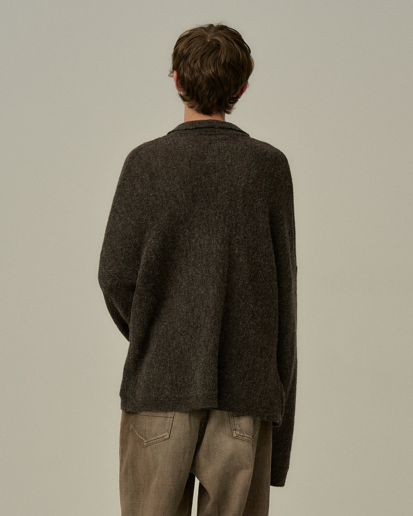 KIMONO KNIT SHIRT(BROWN)