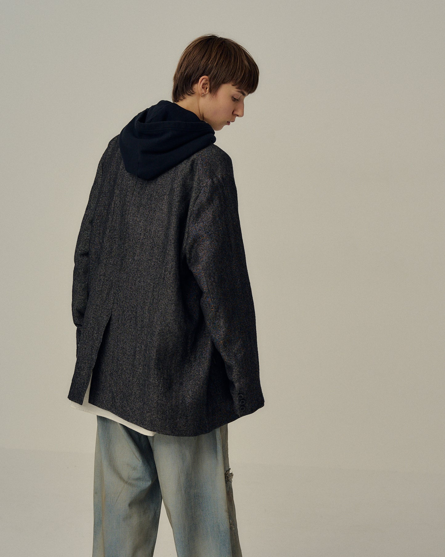 SEMI-DOUBLE TAILORED JACKET(BROWN)