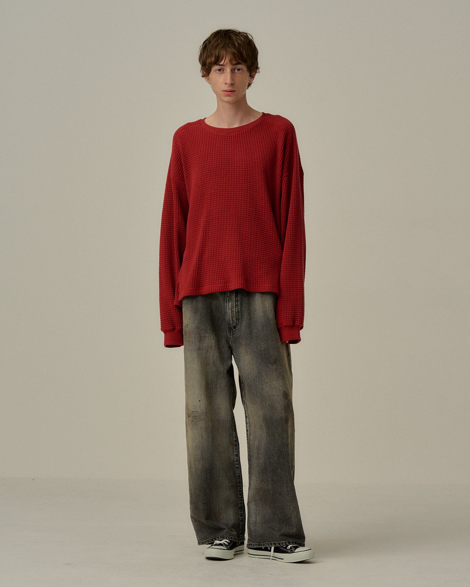 HEAVY WAFFLE OVER LS(RED) – ANCELLM