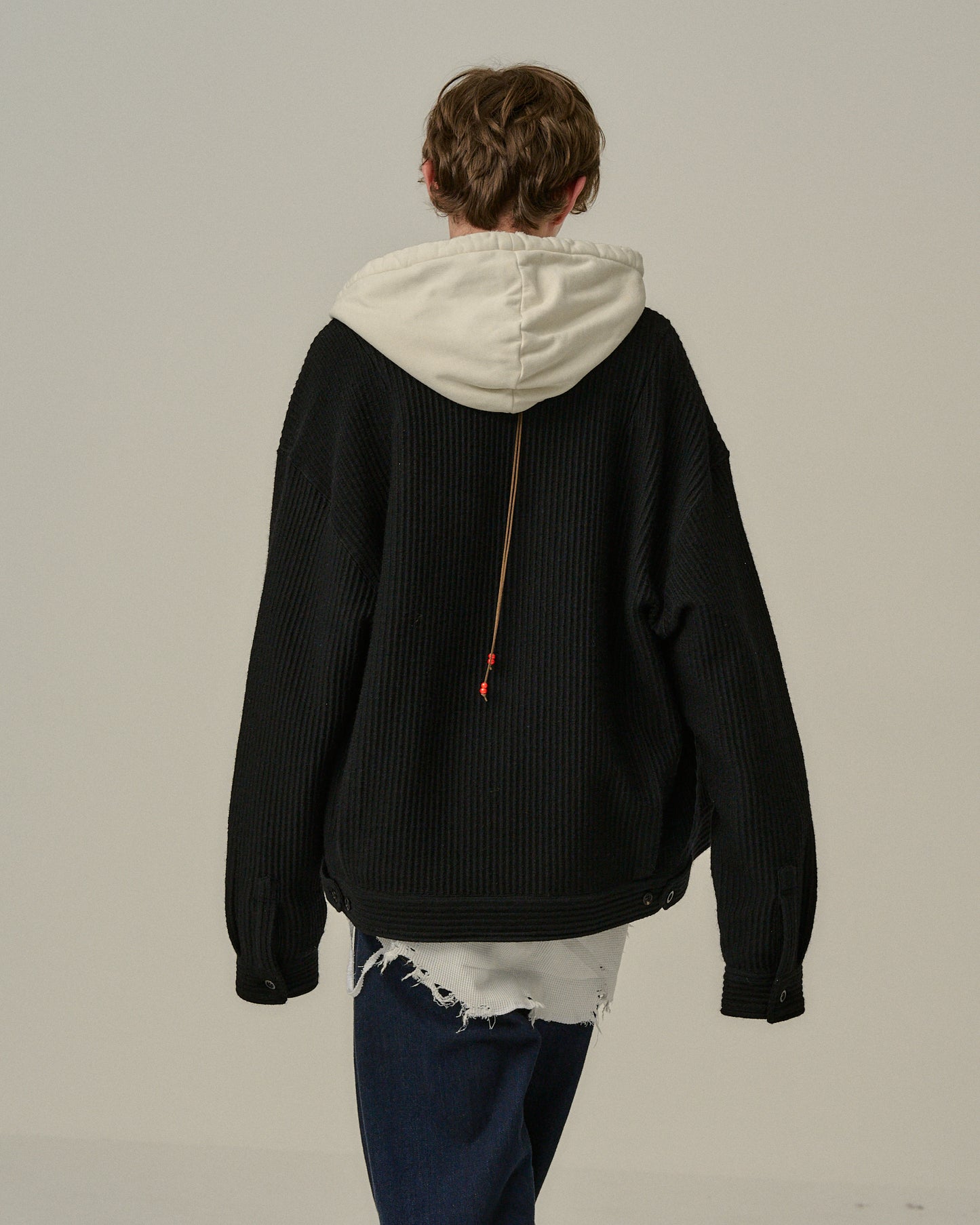 WOOL CORDUROY WORK SHIRT JACKET(BLACK)