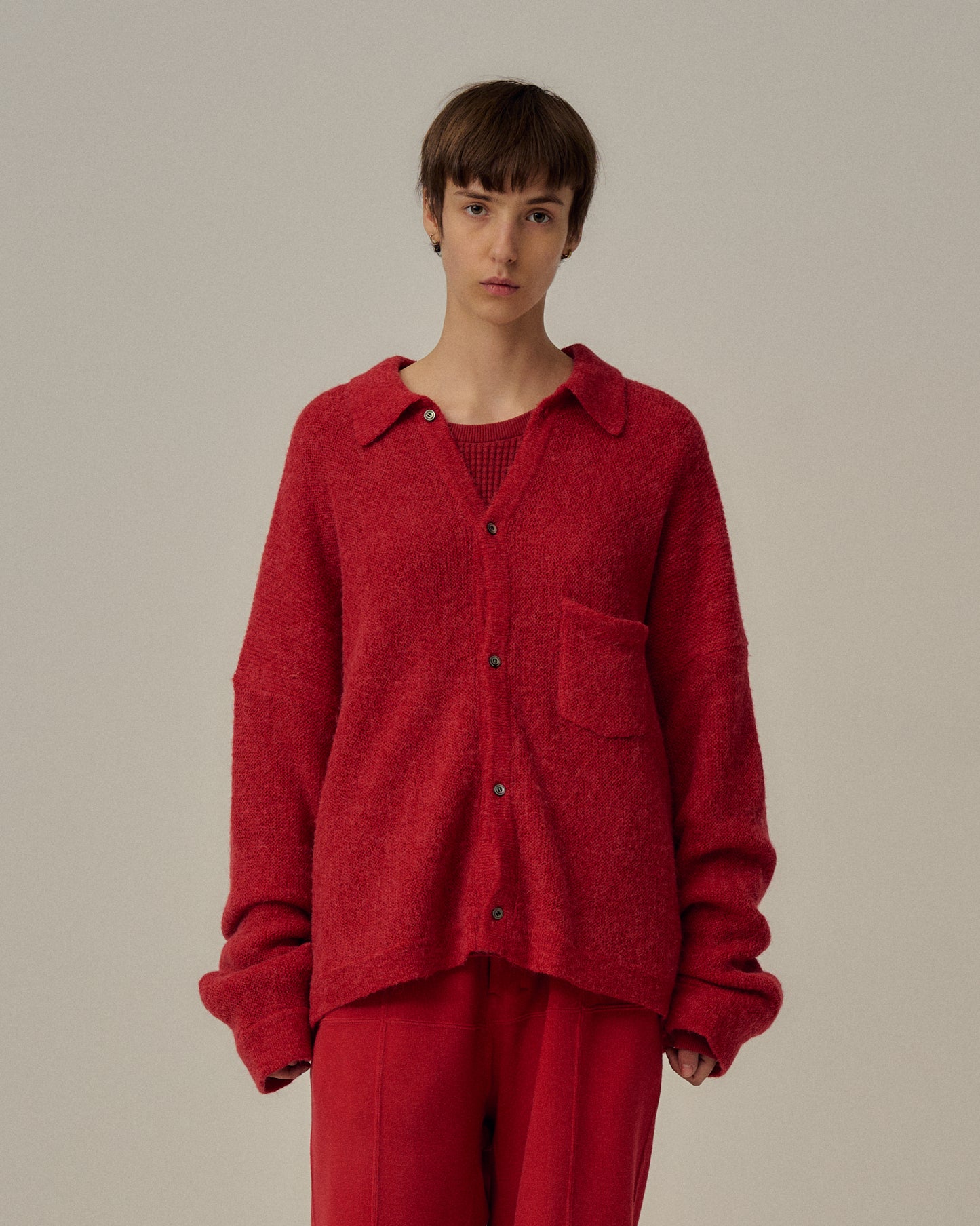 KIMONO KNIT SHIRT(RED)