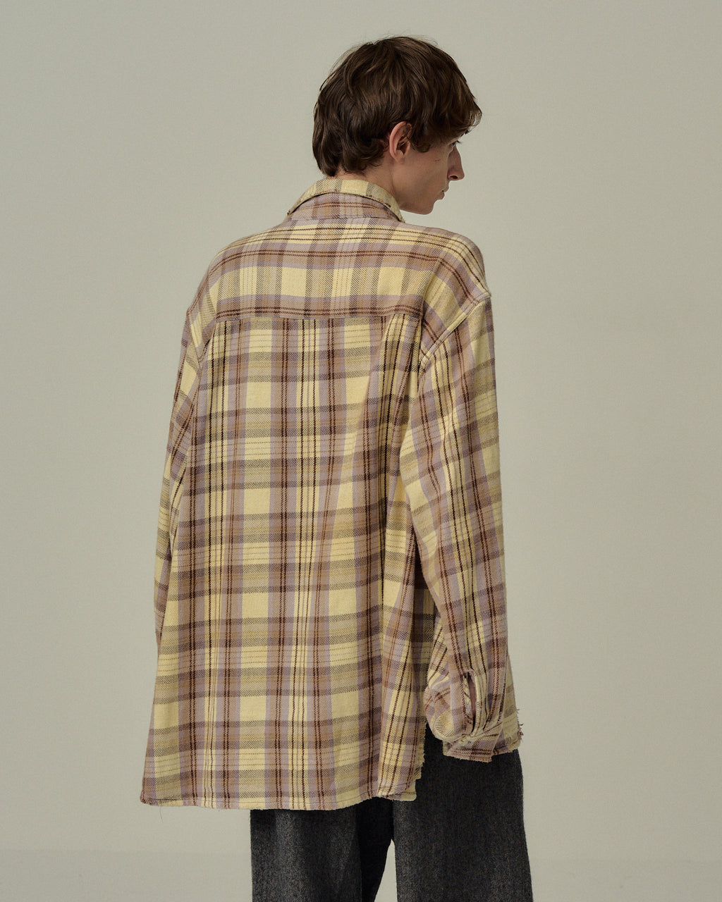 NEL CHECK OVER WORK SHIRT(IVORY)
