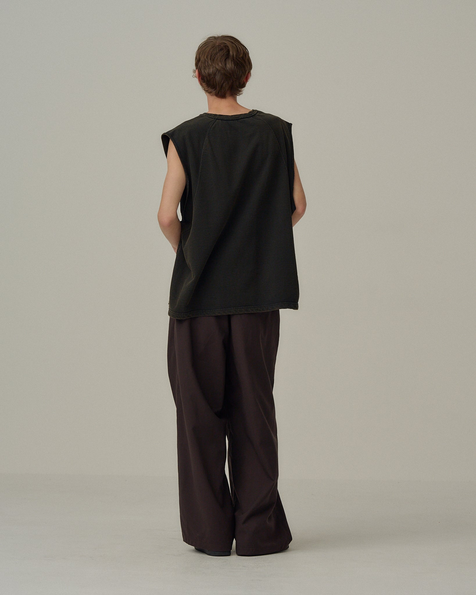 FADED SLEEVELESS T-SHIRT(BLACK) – ANCELLM