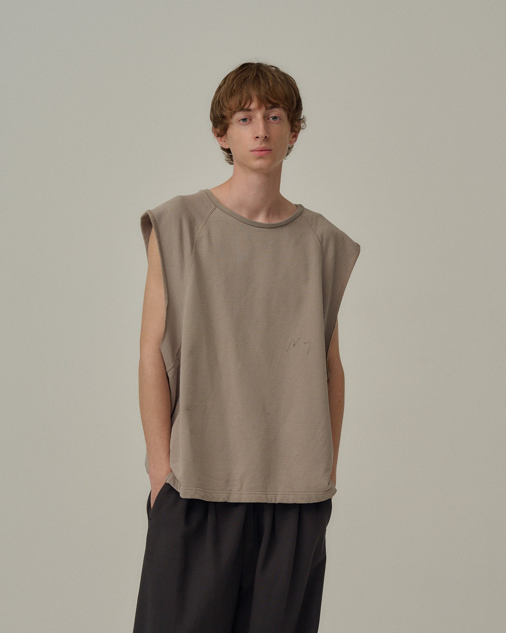 トップス ANCELLM FADED SLEEVELESS T-SHIRT BEIGE 1 FADED SLEEVELESS T-SHIRT(BEIGE) – ANCELLM