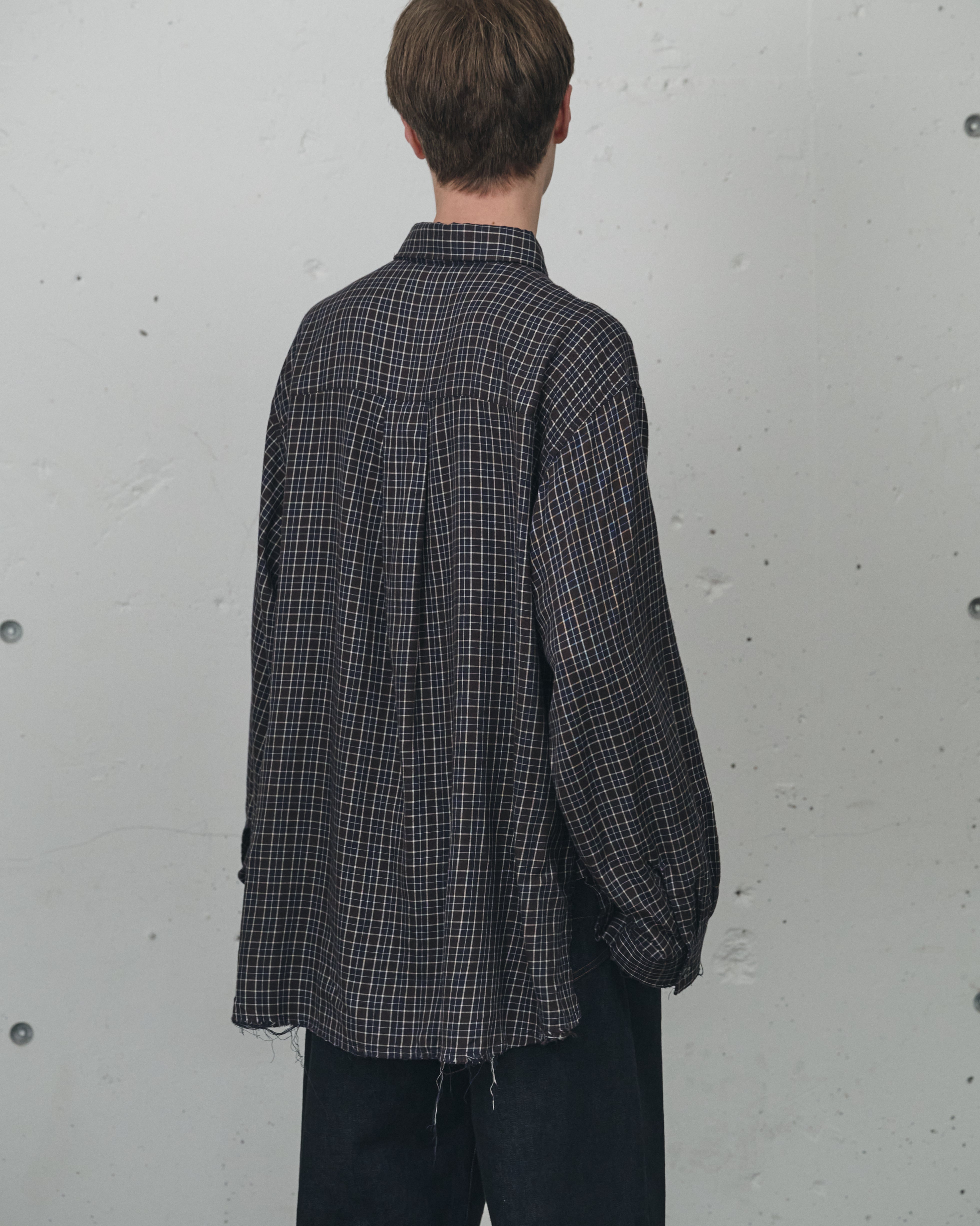NEL CHECK OVER WORK SHIRT(NAVY) – ANCELLM