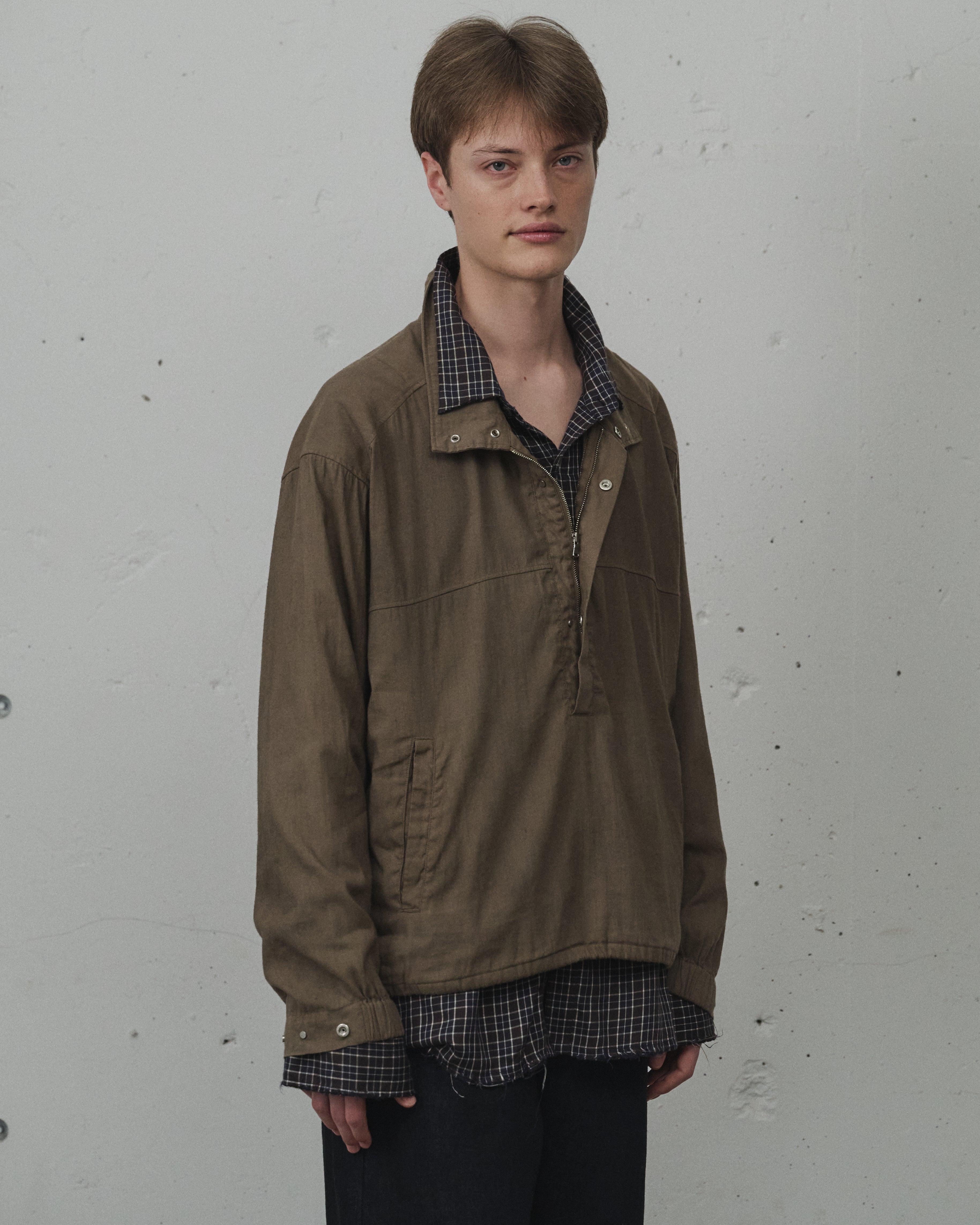 L/N PULLOVER SHIRT(BROWN) – ANCELLM