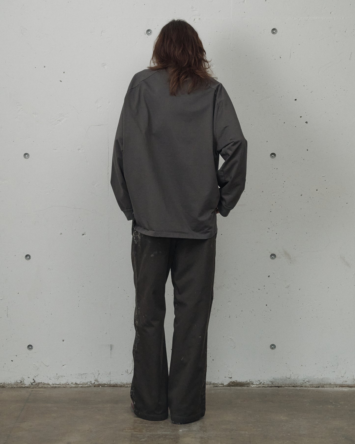 TWO-TONE RUGBY SHIRT(CHARCOAL)