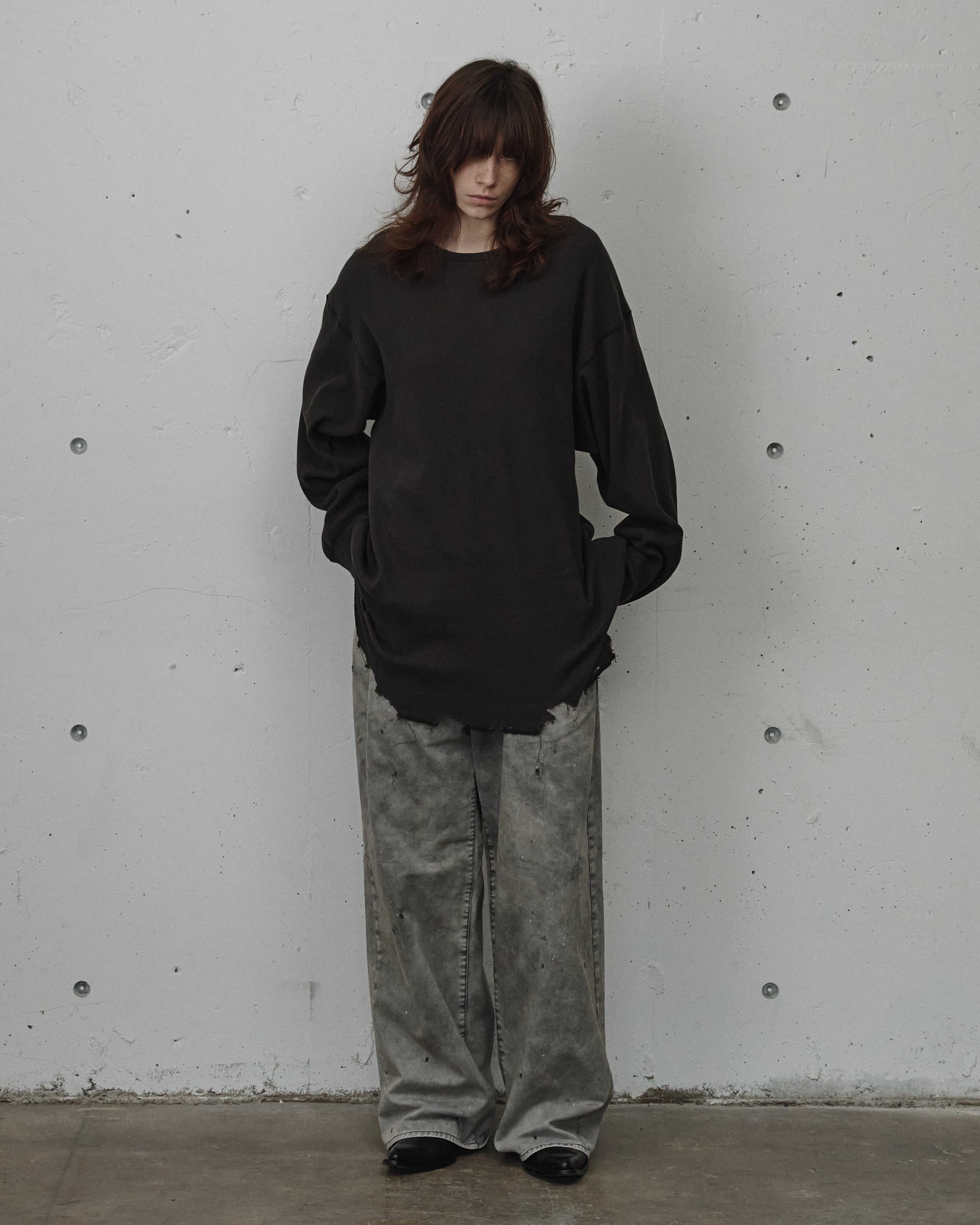 CHINO WIDE SLACKS(BLACK) – ANCELLM