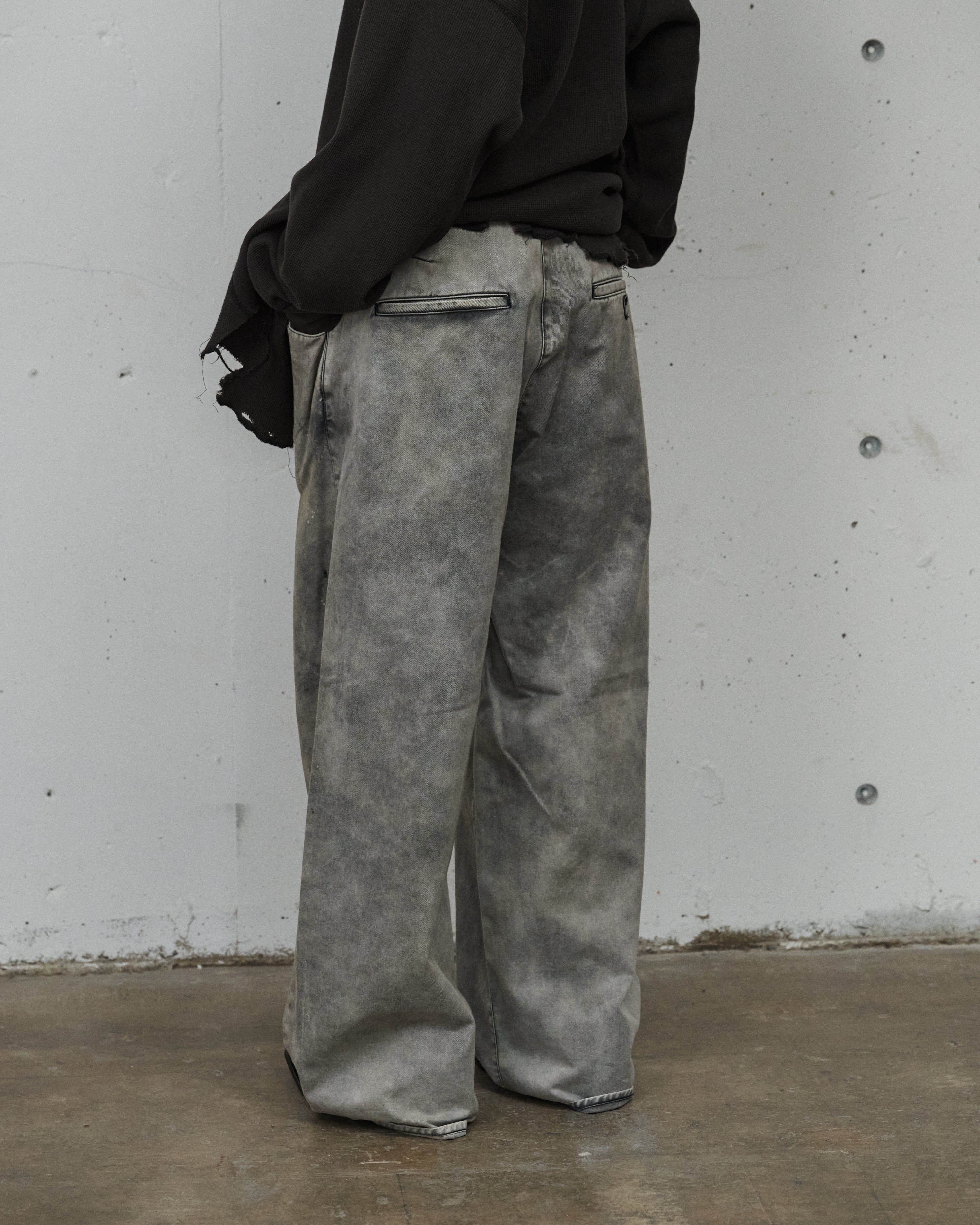 ポロCHINO WIDE SLACKS サイズ2 ASH CHINO WIDE SLACKS(BLACK) – ANCELLM