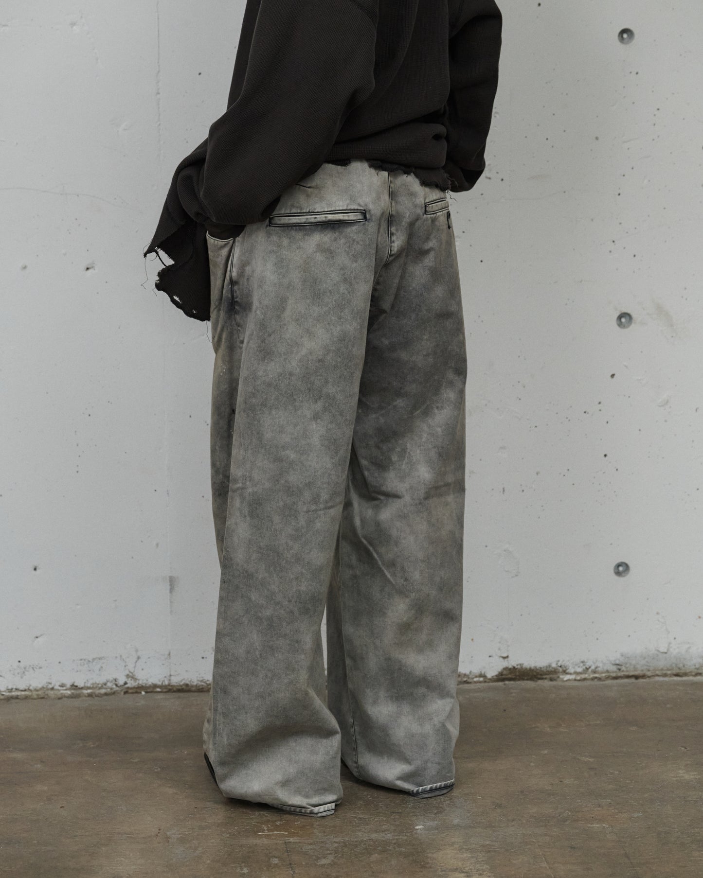 CHINO WIDE SLACKS(BLACK)