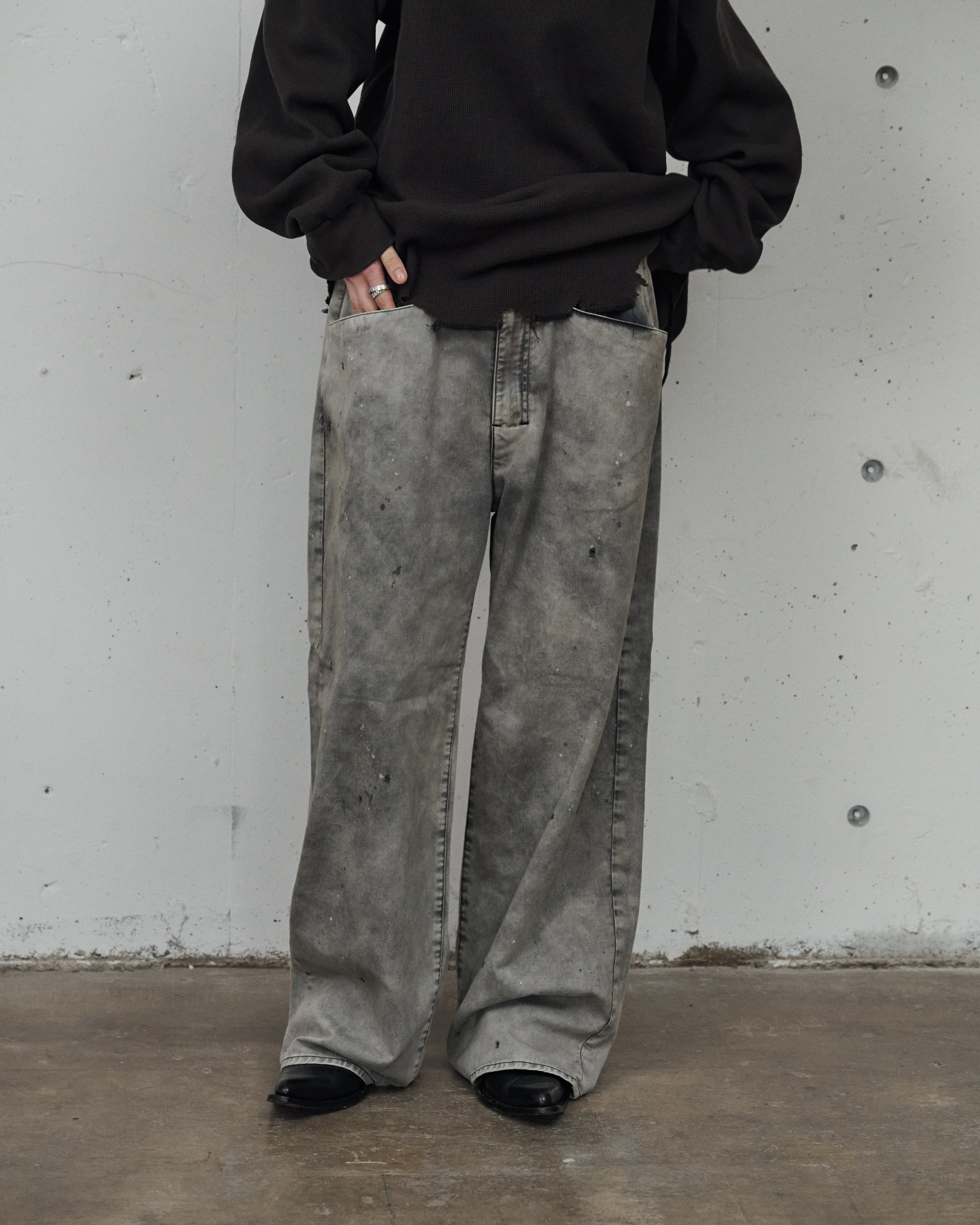 こ*に様 ancellm 26ss CHINO WIDE SLACKS ANCELLM Chino Wide Slacks Ash | HAVEN