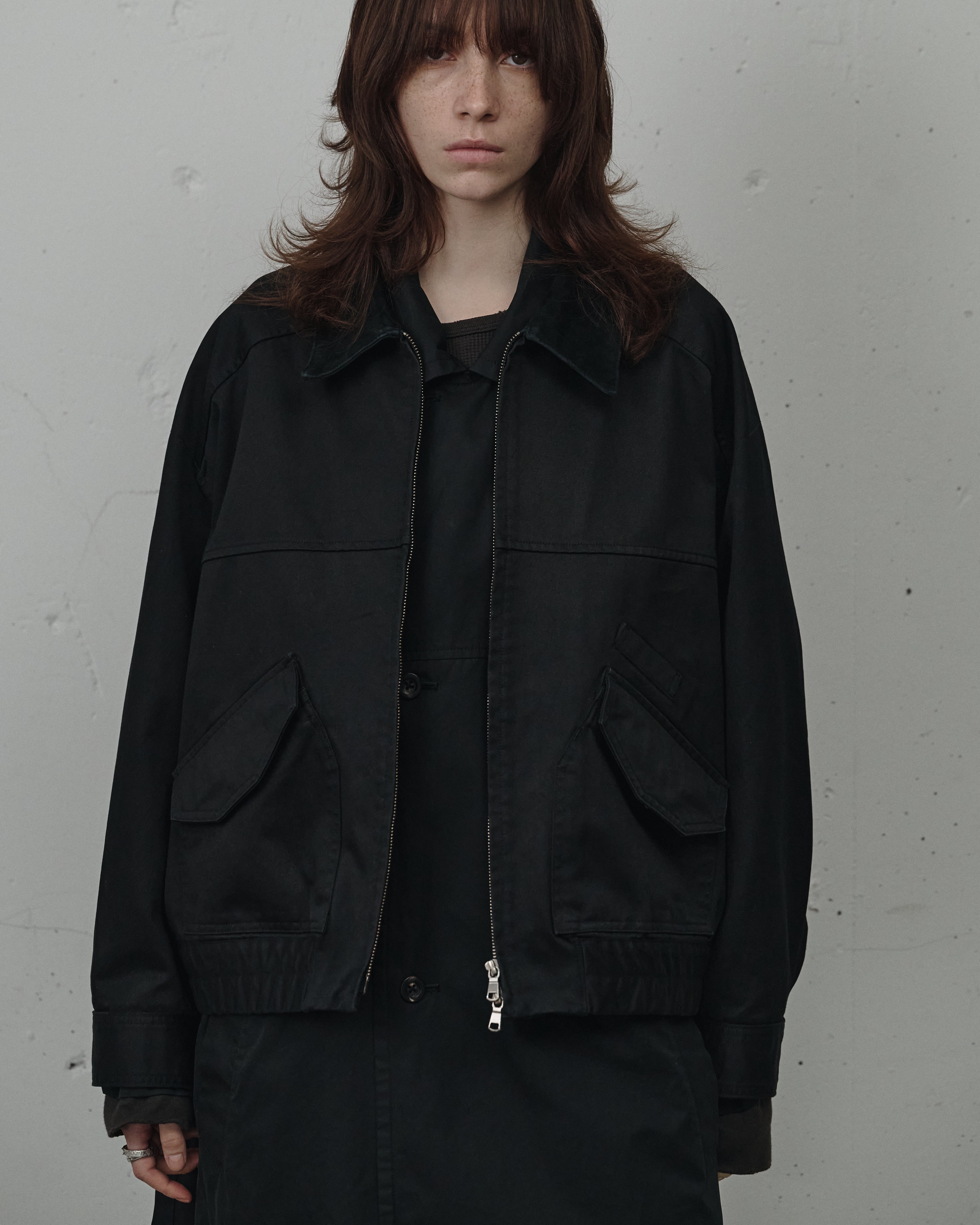 ZIP BLOUSON(BLACK) – ANCELLM
