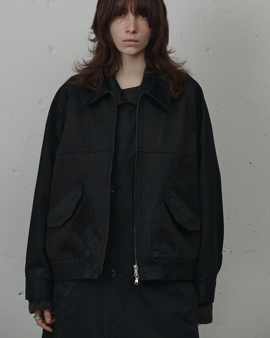 ZIP BLOUSON(BLACK) – ANCELLM