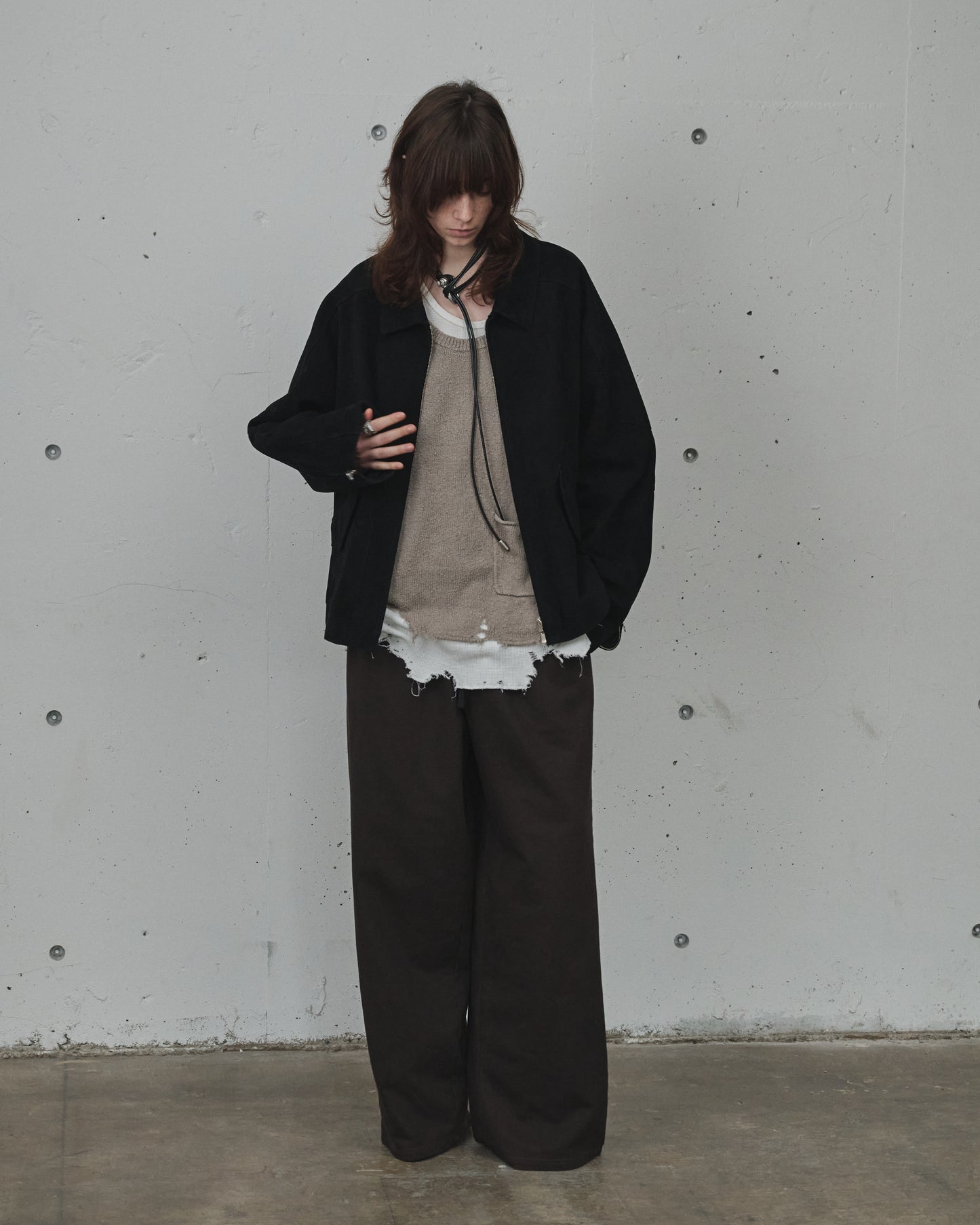 2TUCK SWEAT PANTS(BROWN)