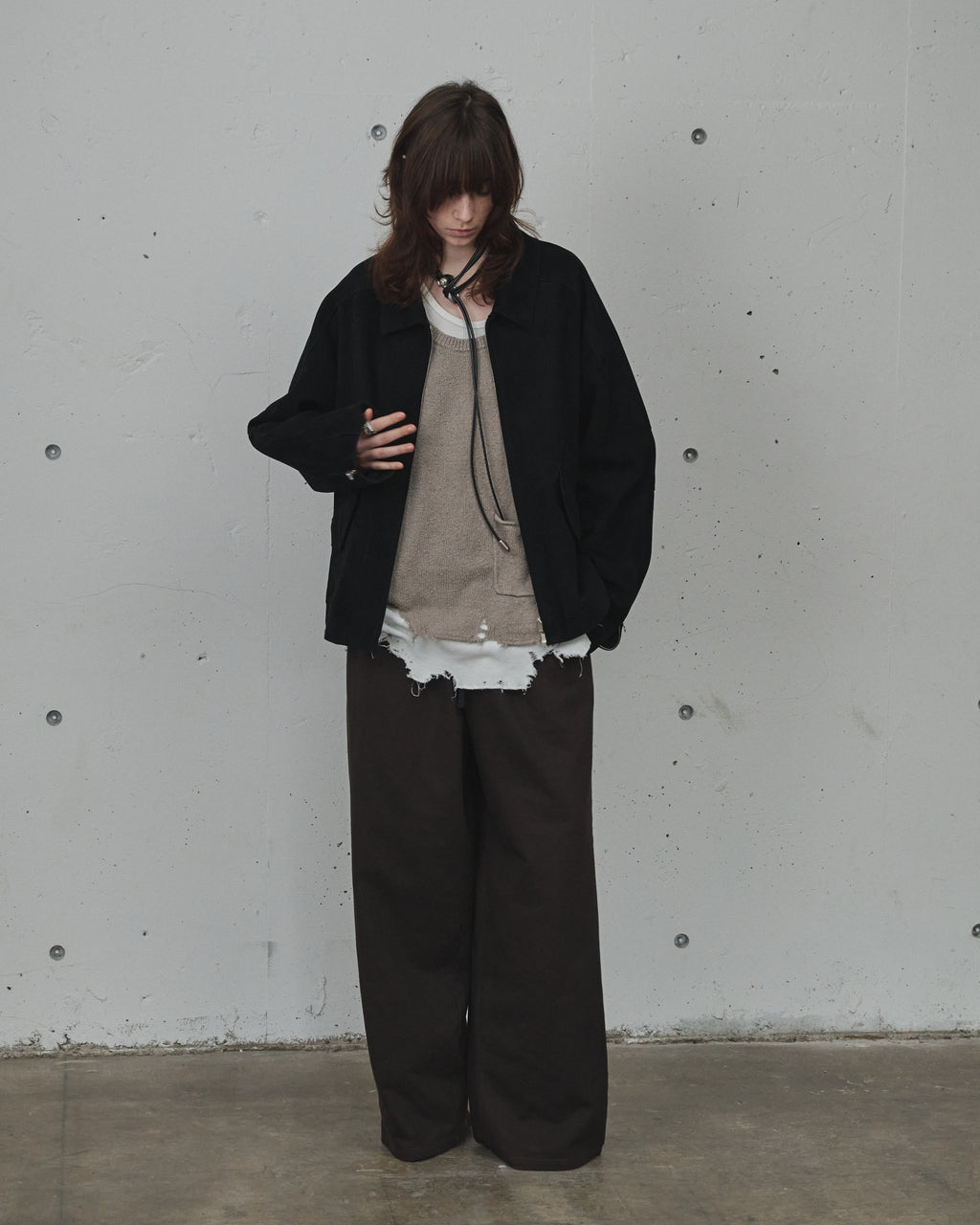 2TUCK SWEAT PANTS(BROWN)