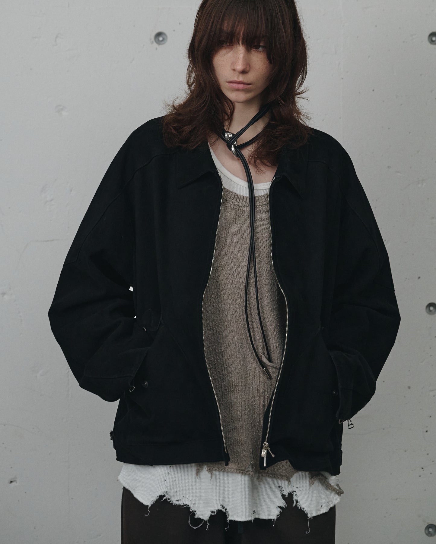 GEEP LEATHER JACKET(BLACK)