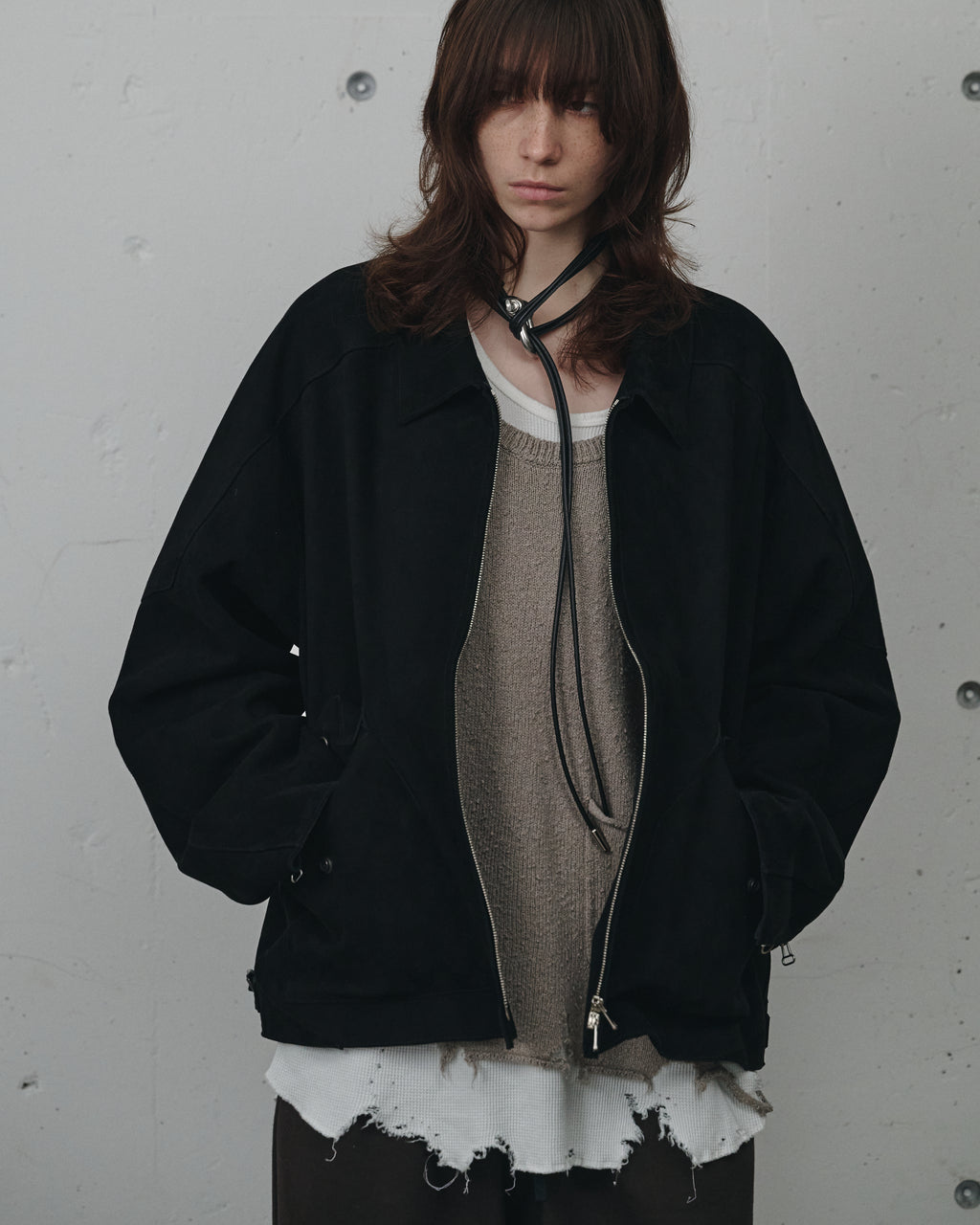 GEEP LEATHER JACKET(BLACK)