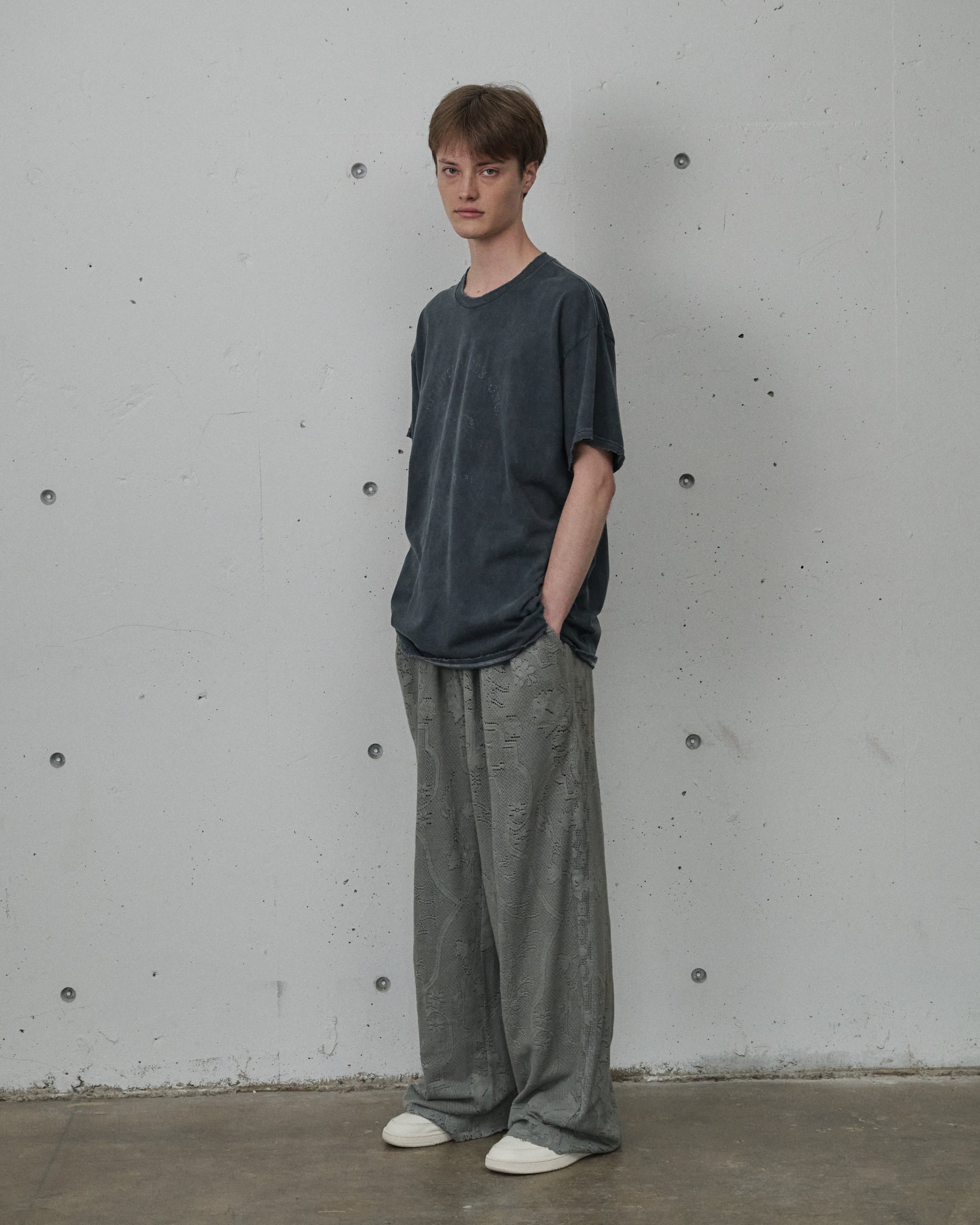 AGING LACE DOUBLE PANEL SLACKS(GRAY) – ANCELLM