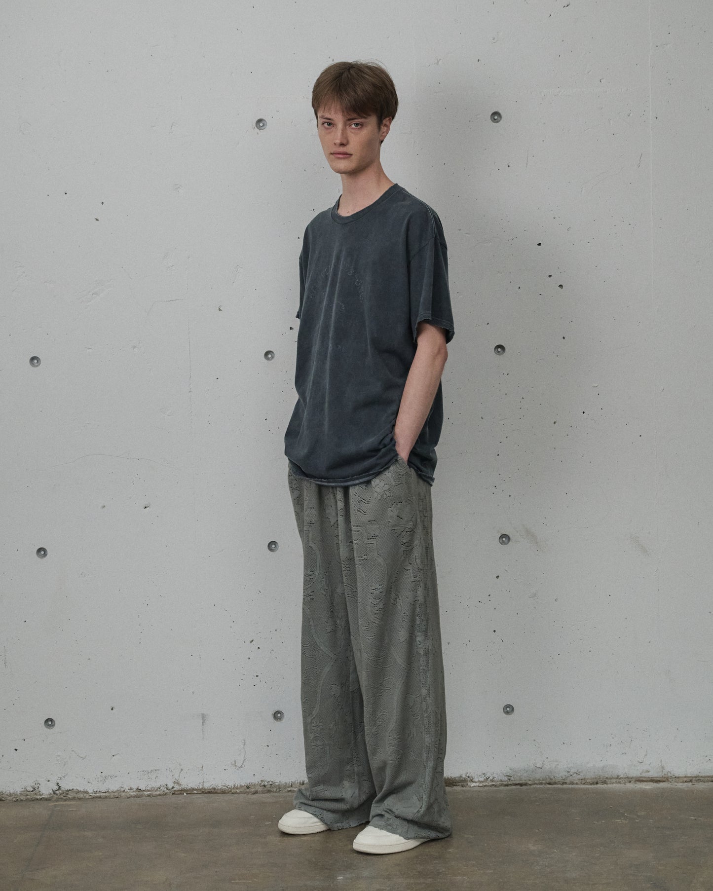 AGING LACE DOUBLE PANEL SLACKS(GRAY)