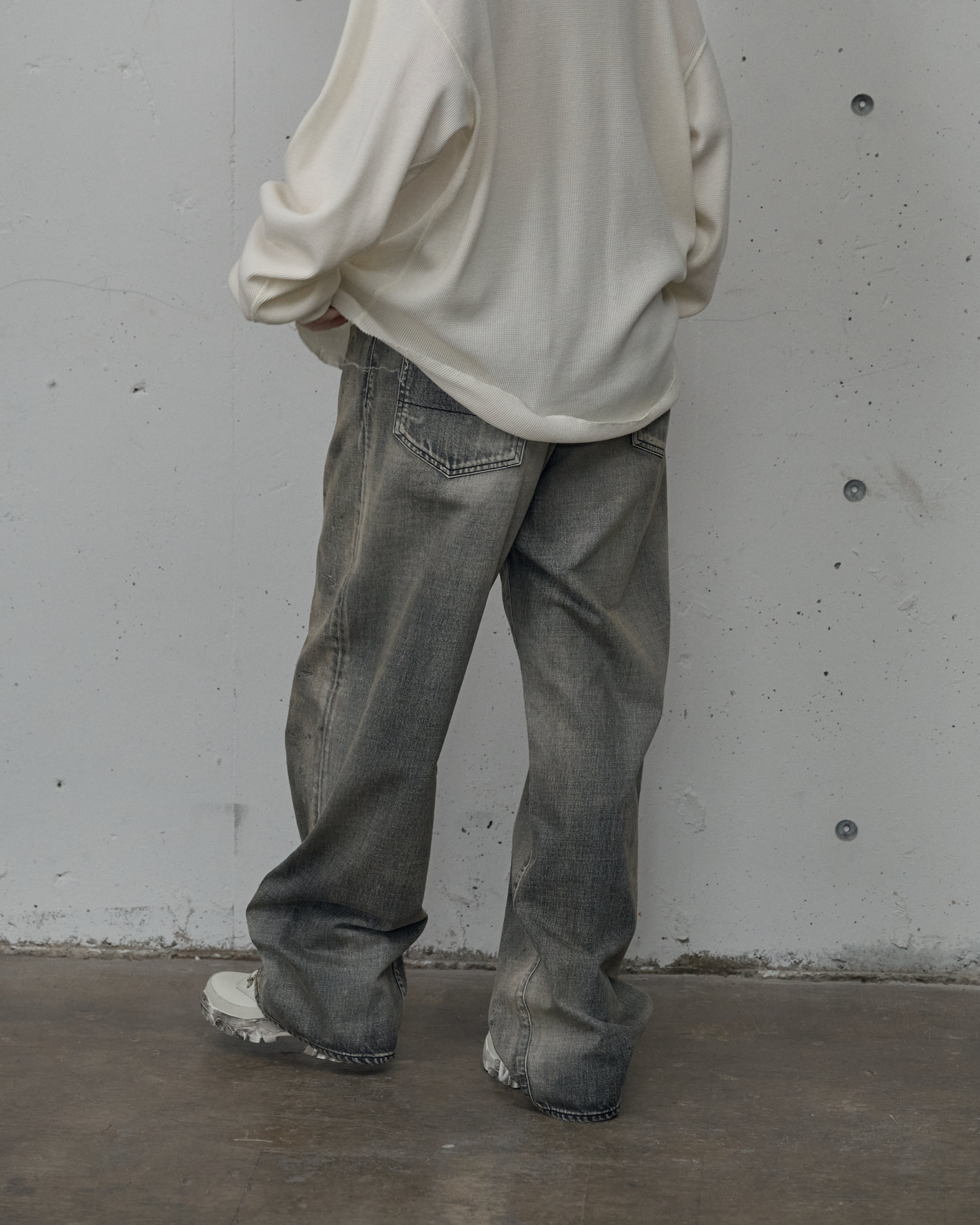 パンツ ANCELLM #01 MIDTAPERED 5P DENIM PANTS OW 01 MIDTAPERED 5P DENIM PANTS(BLACK) – ANCELLM