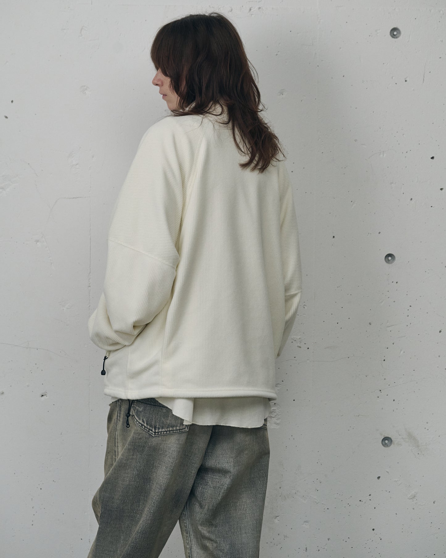 KIMONO ZIP FLEECE(WHITE)