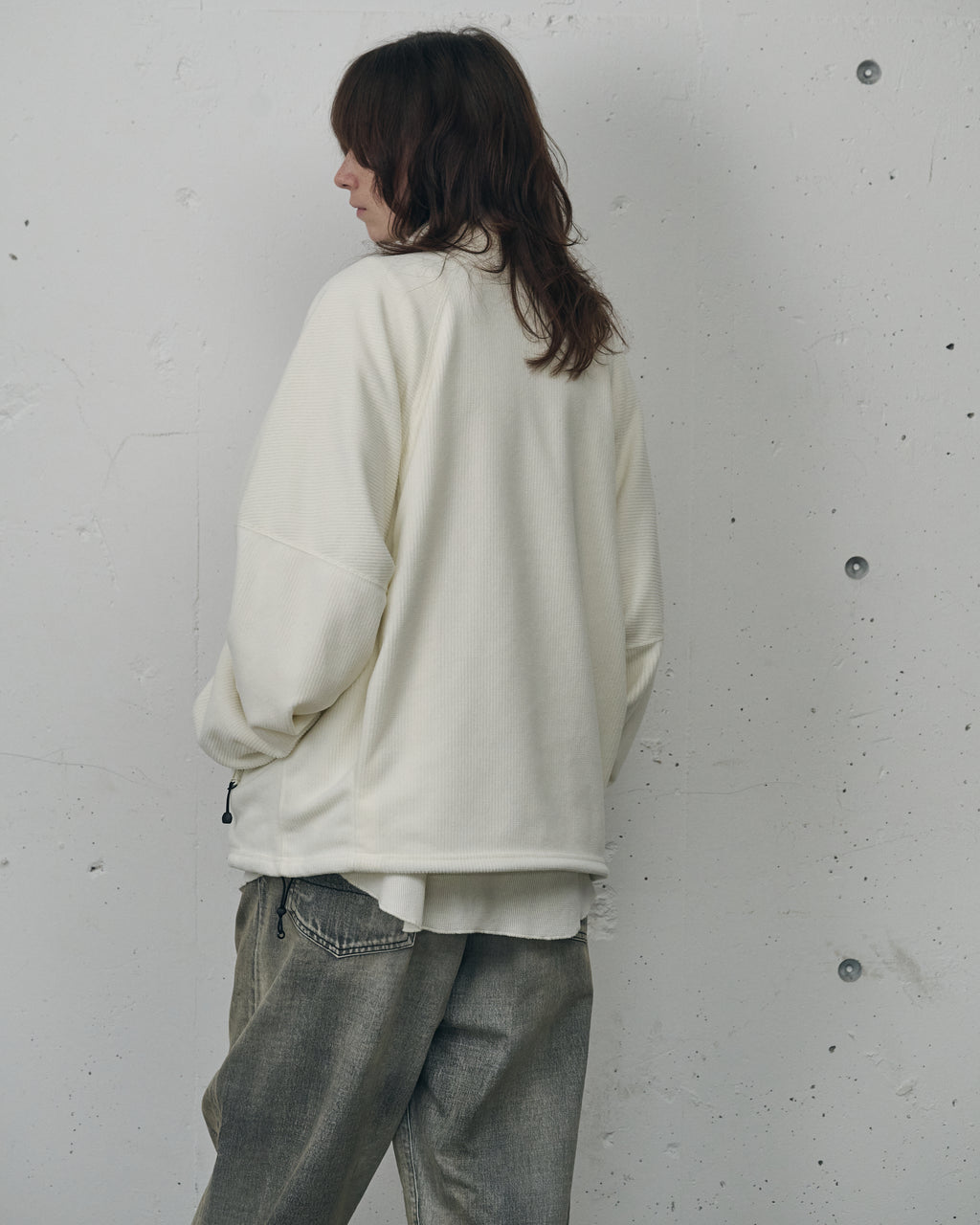 KIMONO ZIP FLEECE(WHITE)