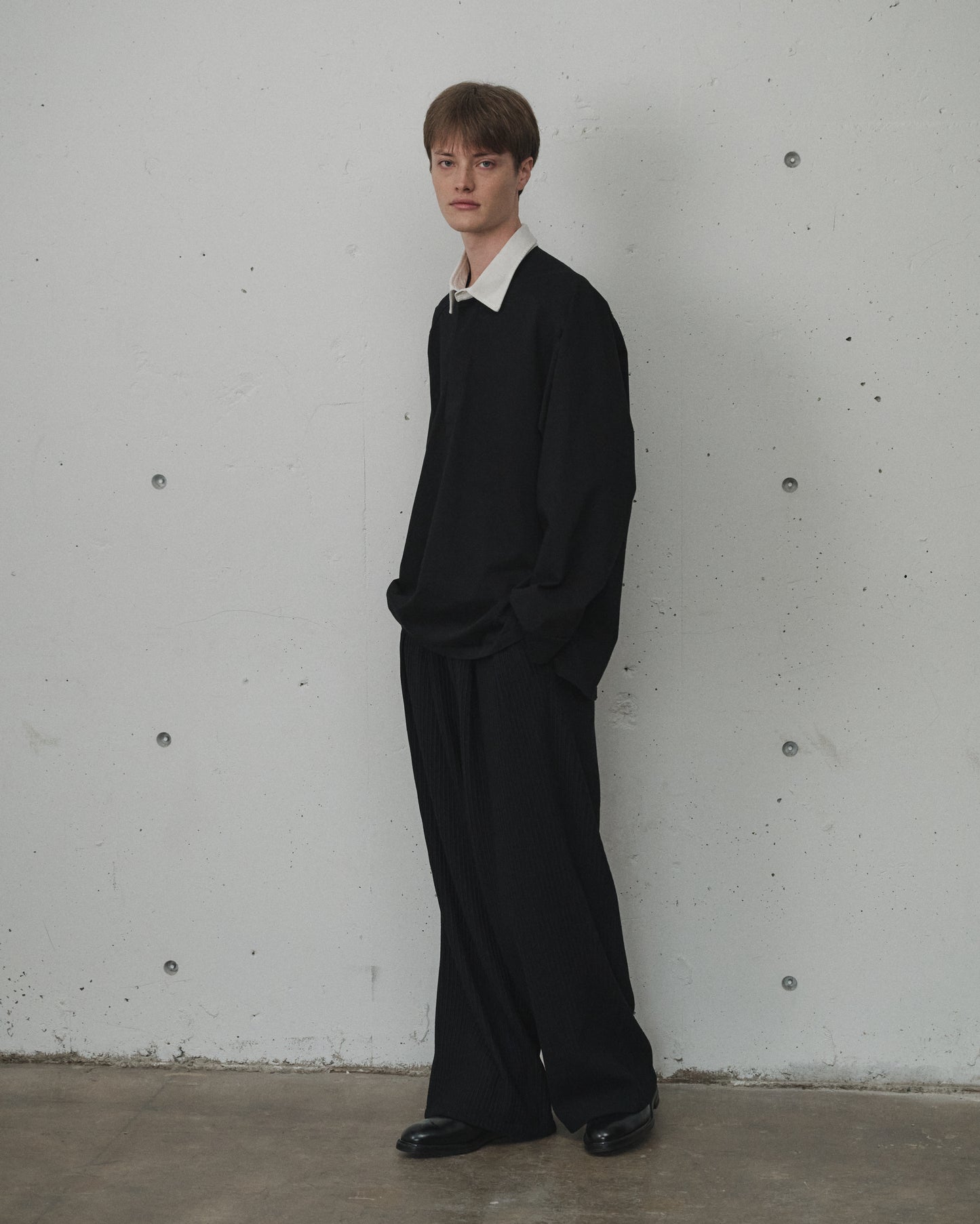 TWO-TONE RUGBY SHIRT(BLACK)