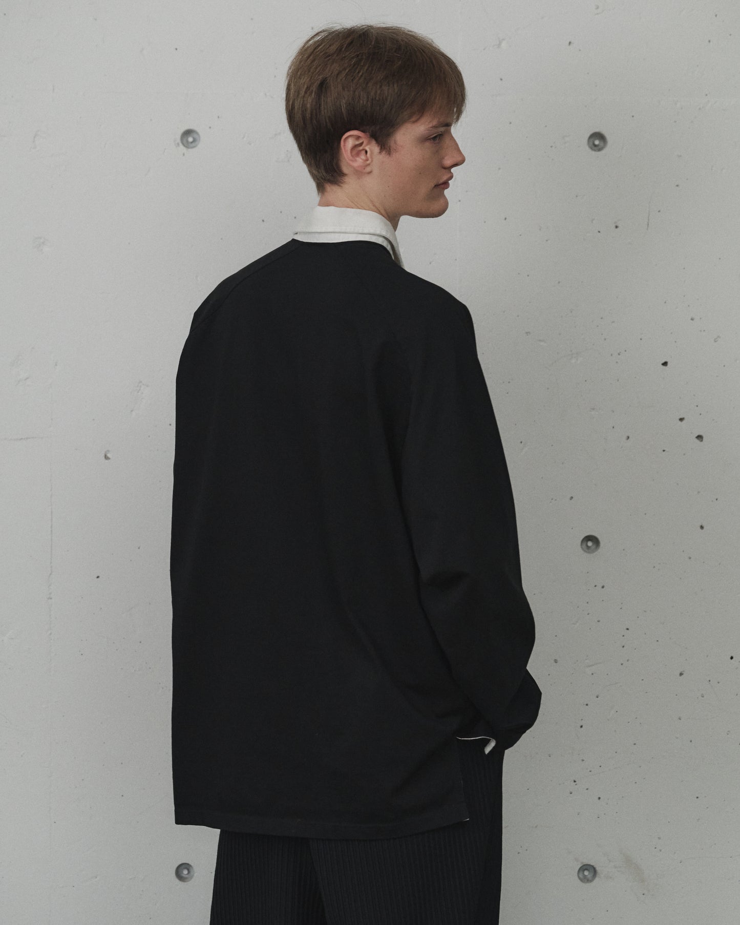 TWO-TONE RUGBY SHIRT(BLACK)