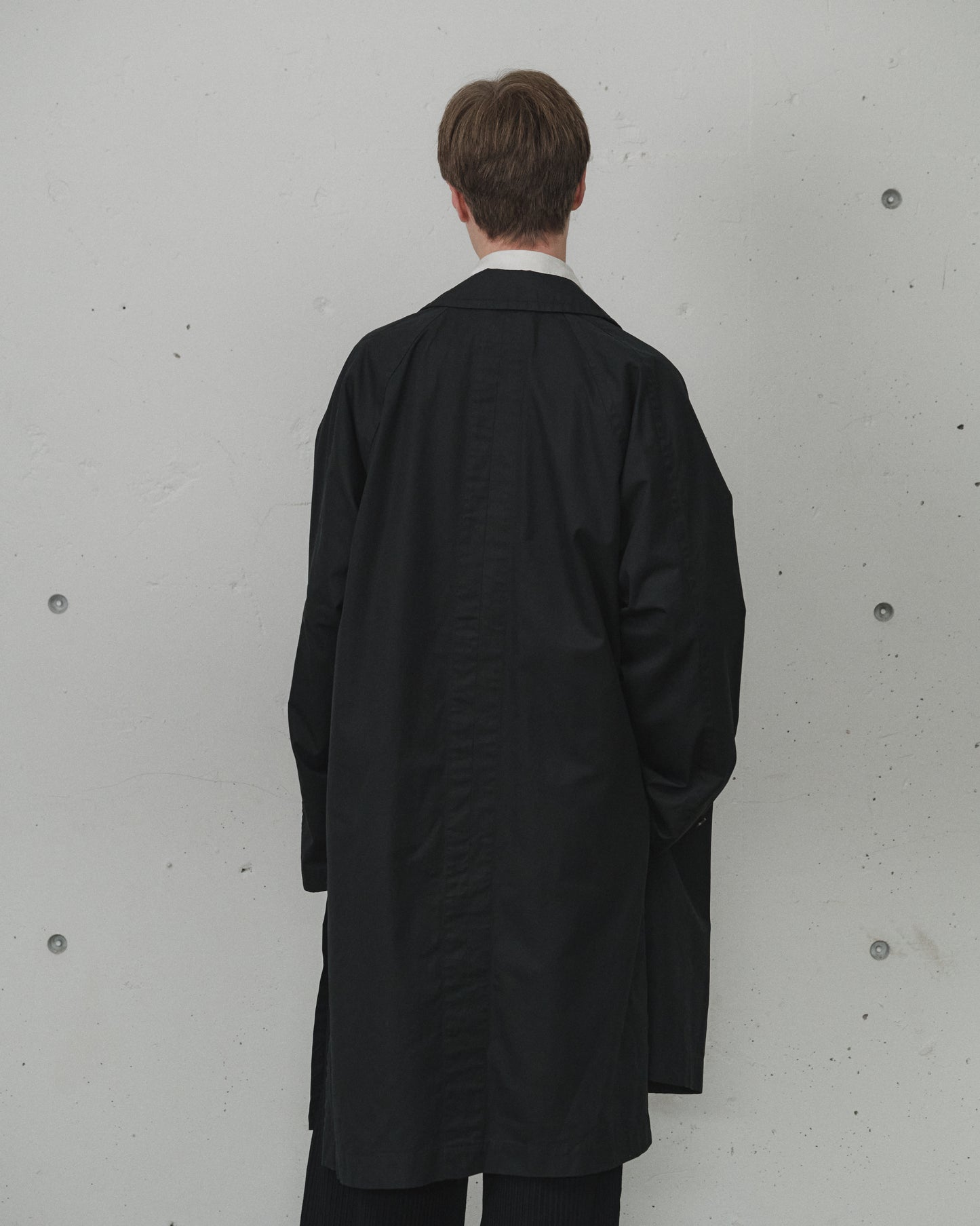 SINGLE BREASTED COLLAR COAT(BLACK)