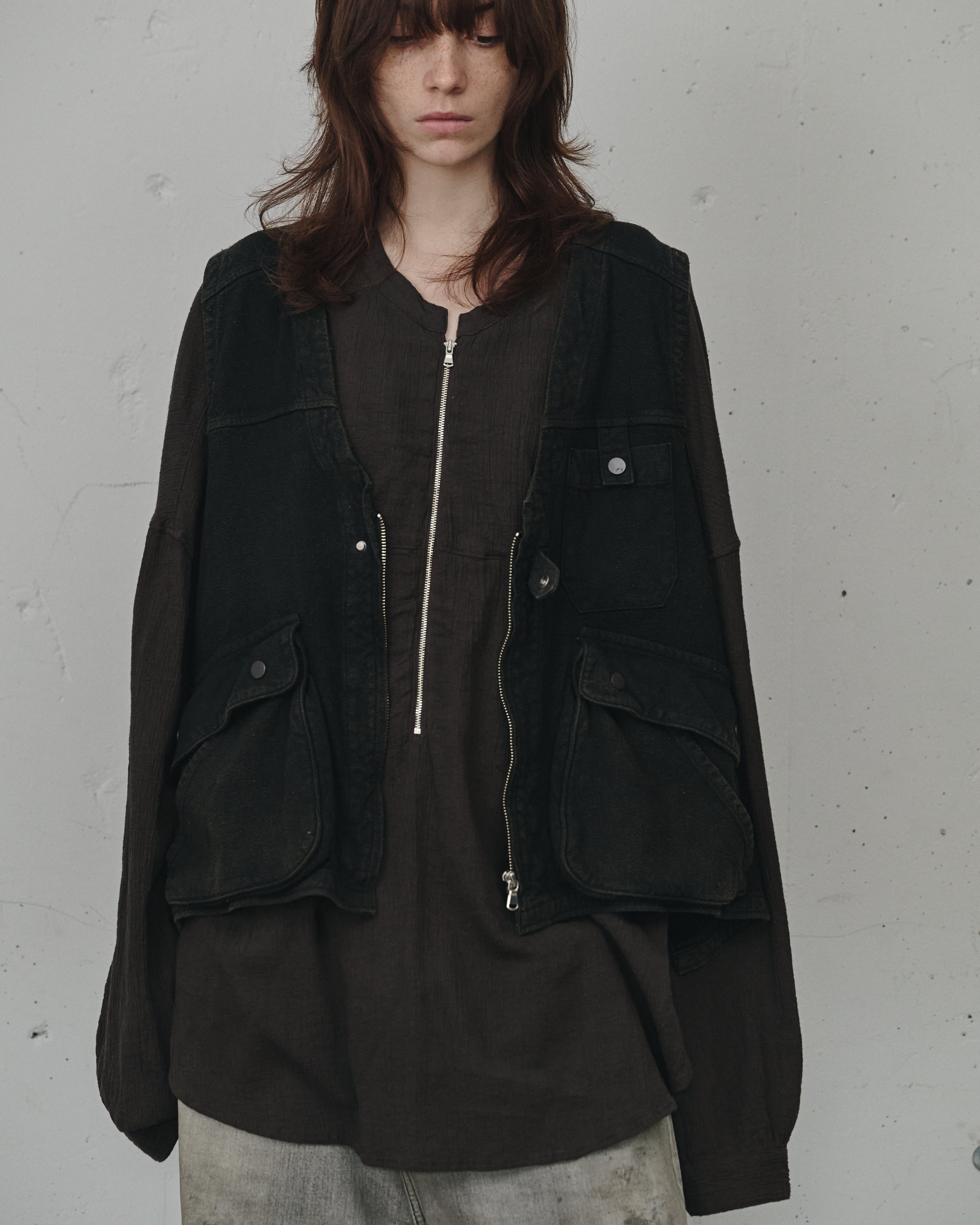 C/R DUCK UTILITY VEST(BLACK) – ANCELLM
