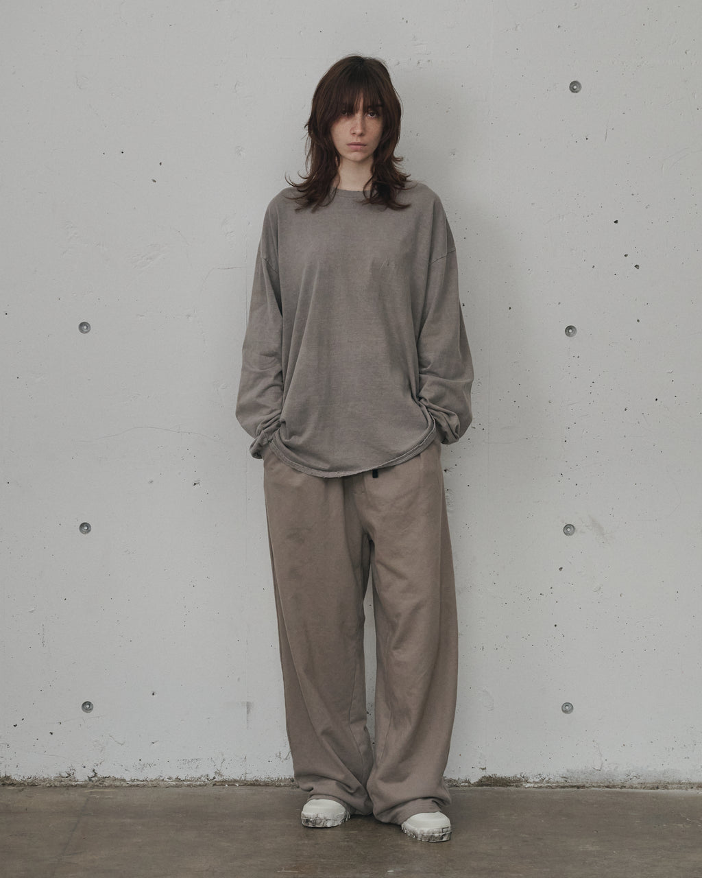 EMBROIDERY DYED LS(GRAY)