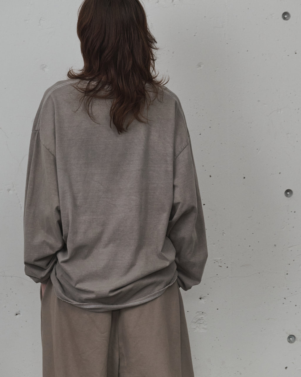 EMBROIDERY DYED LS(GRAY)