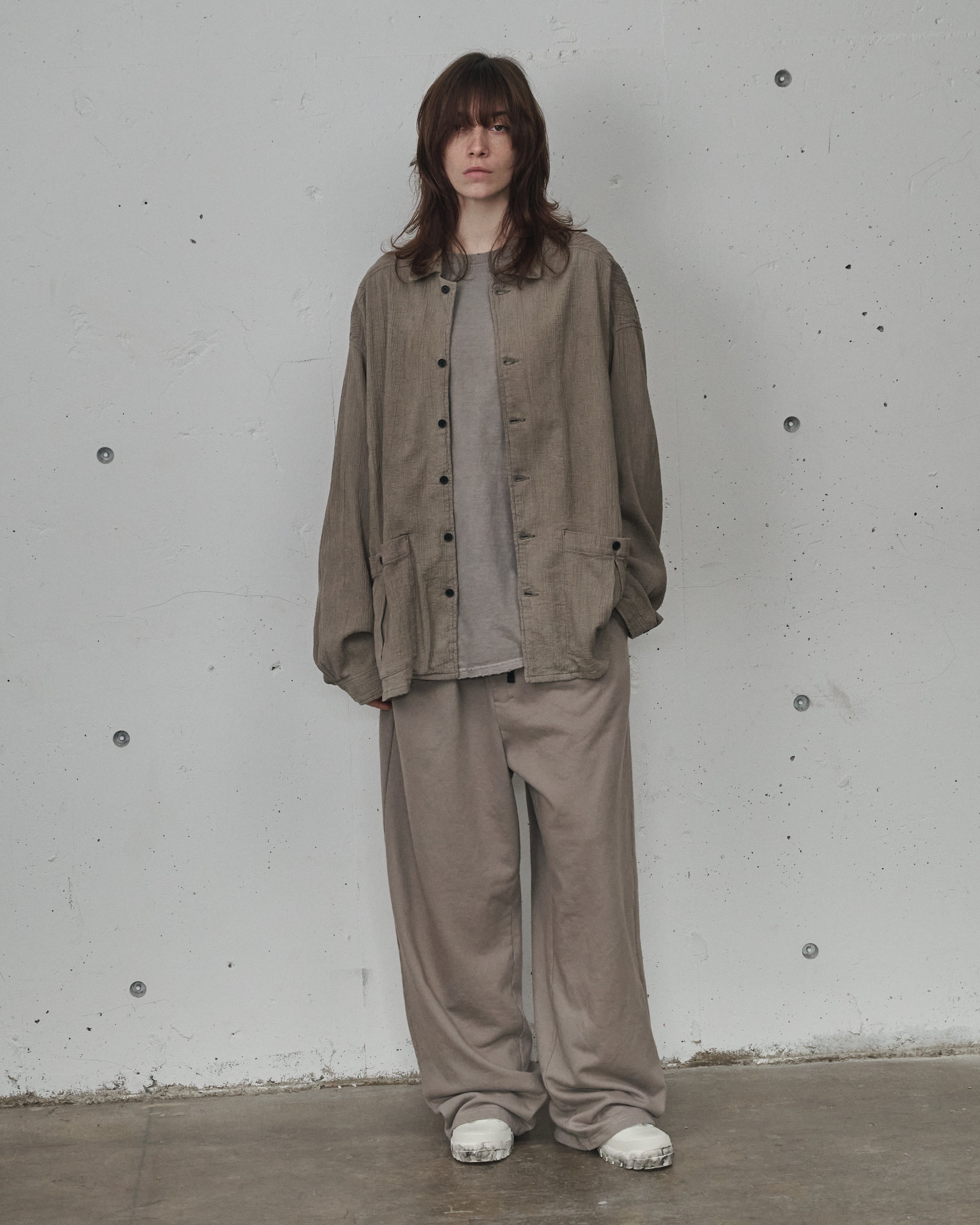 CREPE SHIRT JACKET(GREIGE) – ANCELLM