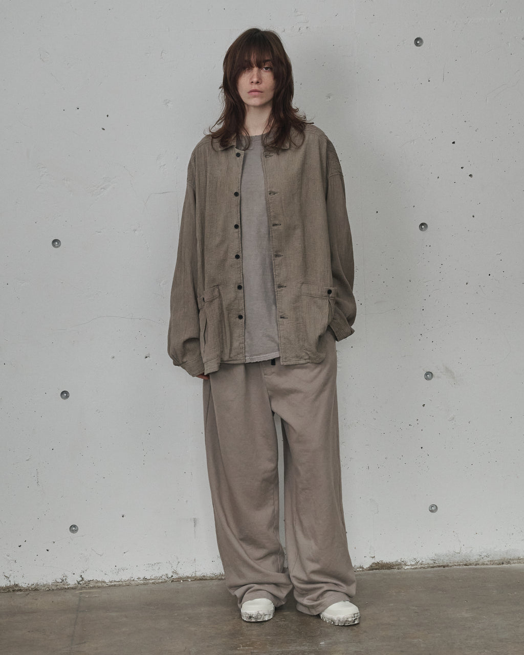 CREPE SHIRT JACKET(GREIGE) – ANCELLM