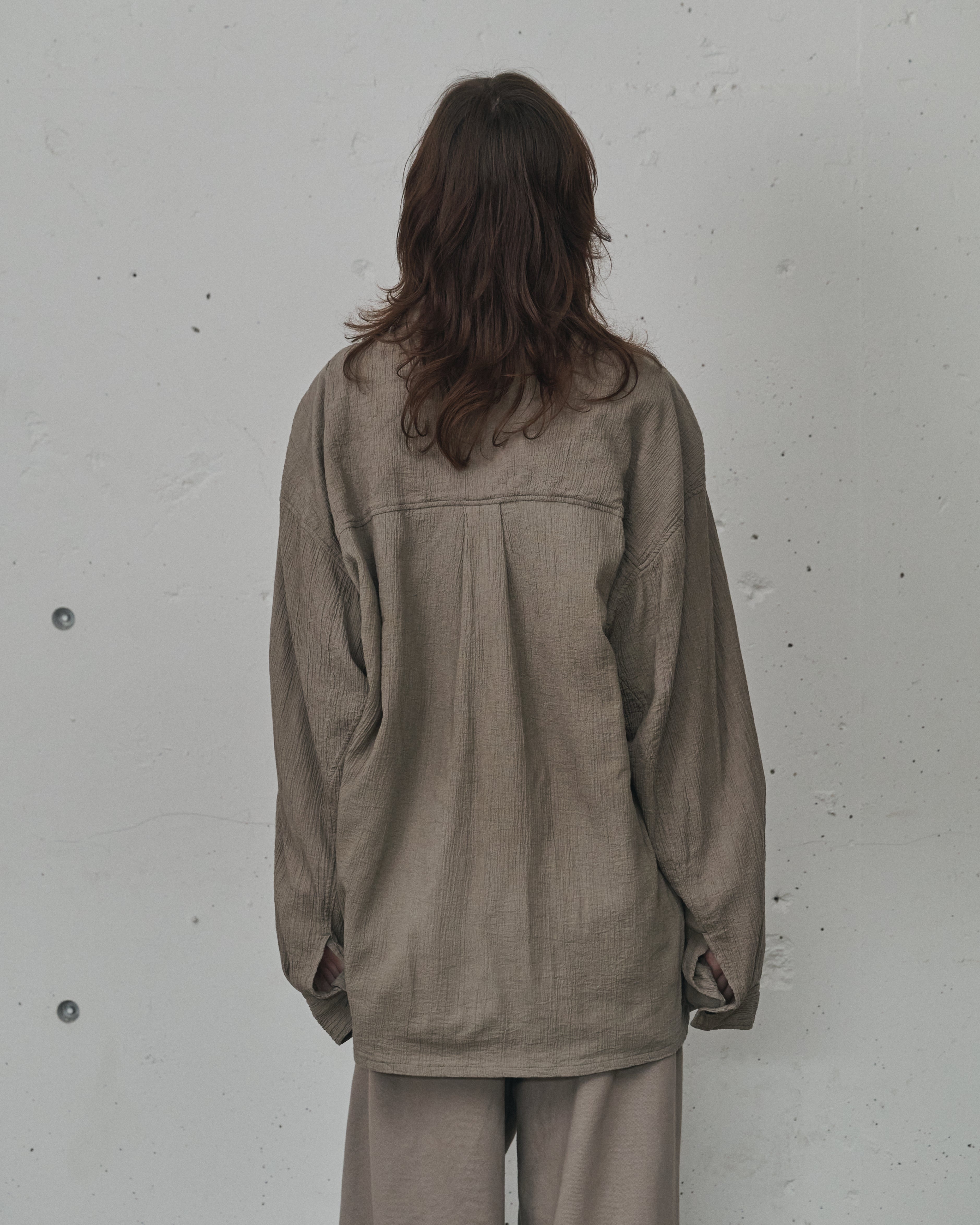 CREPE SHIRT JACKET(GREIGE) – ANCELLM