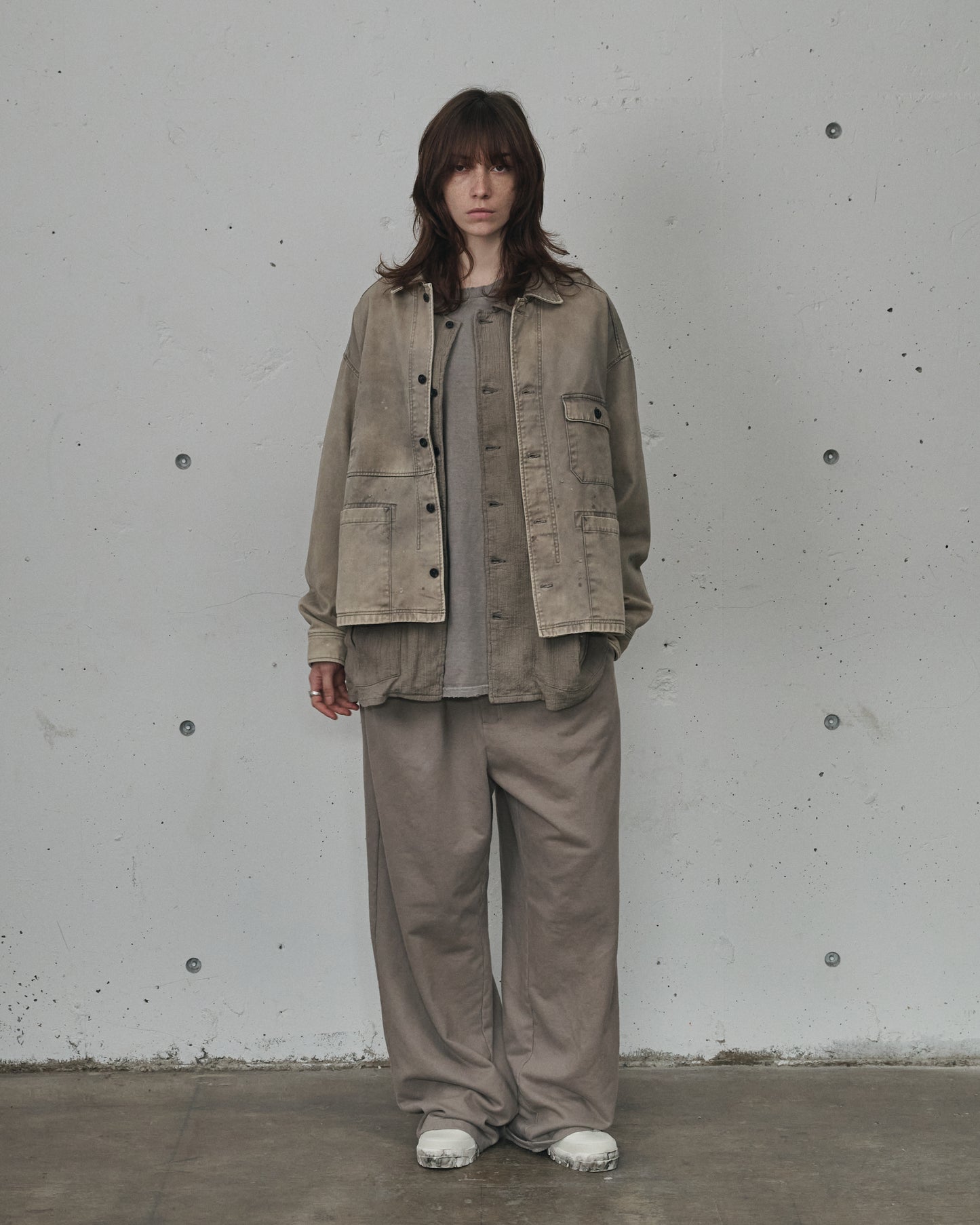 2TUCK SWEAT PANTS(GREIGE)