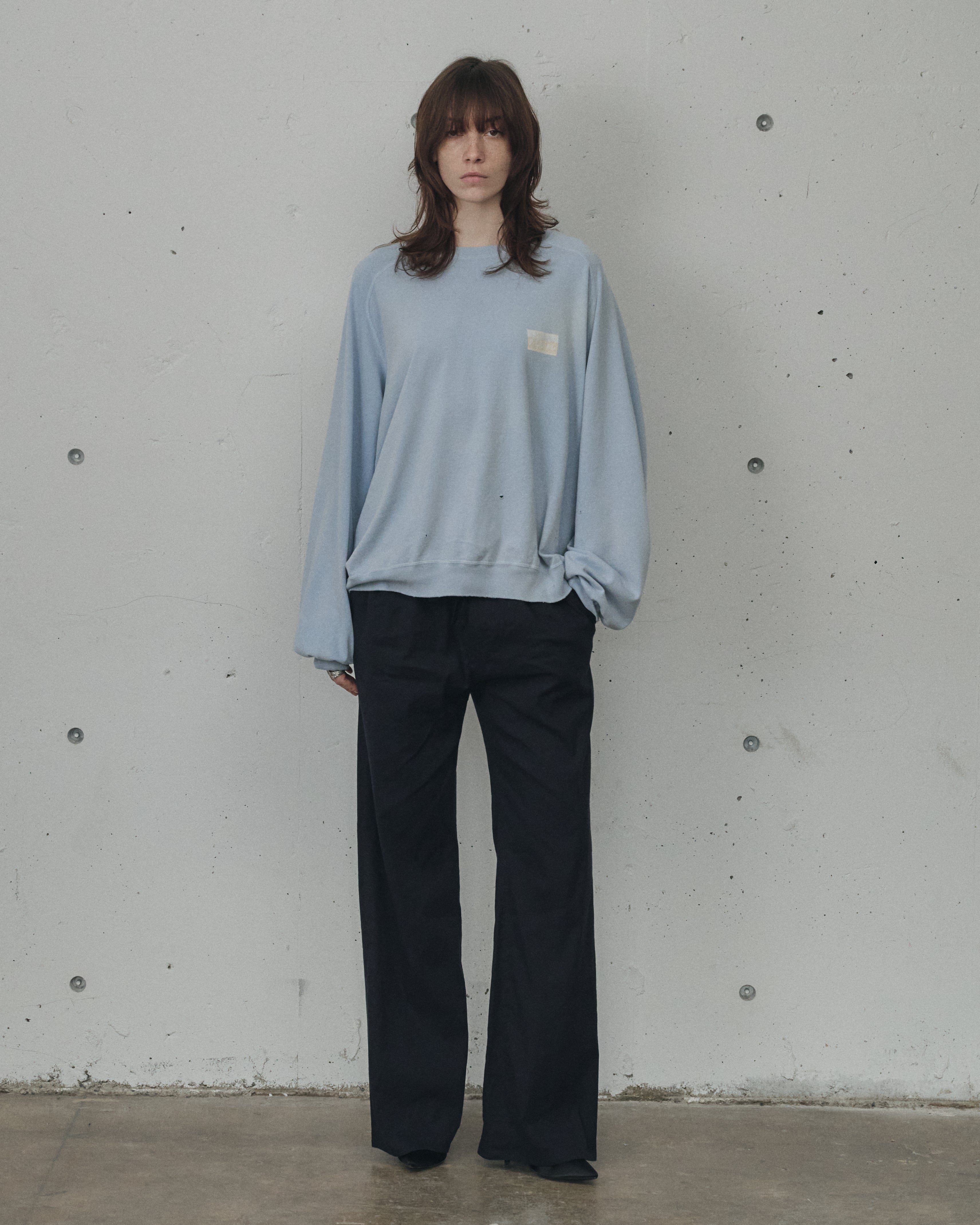 L/R SHOE CUT SLACKS(NAVY) – ANCELLM