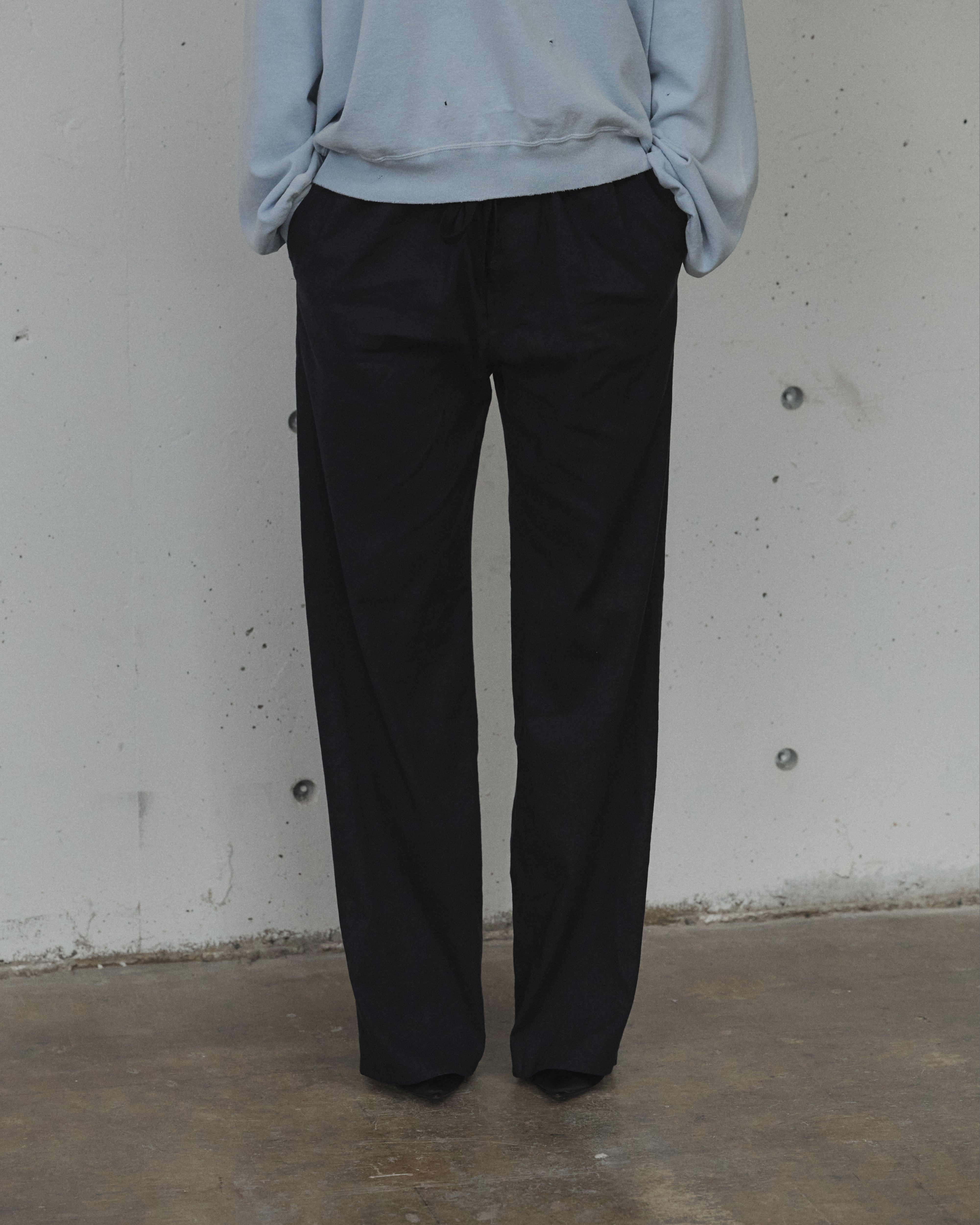 L/R SHOE CUT SLACKS(NAVY) – ANCELLM
