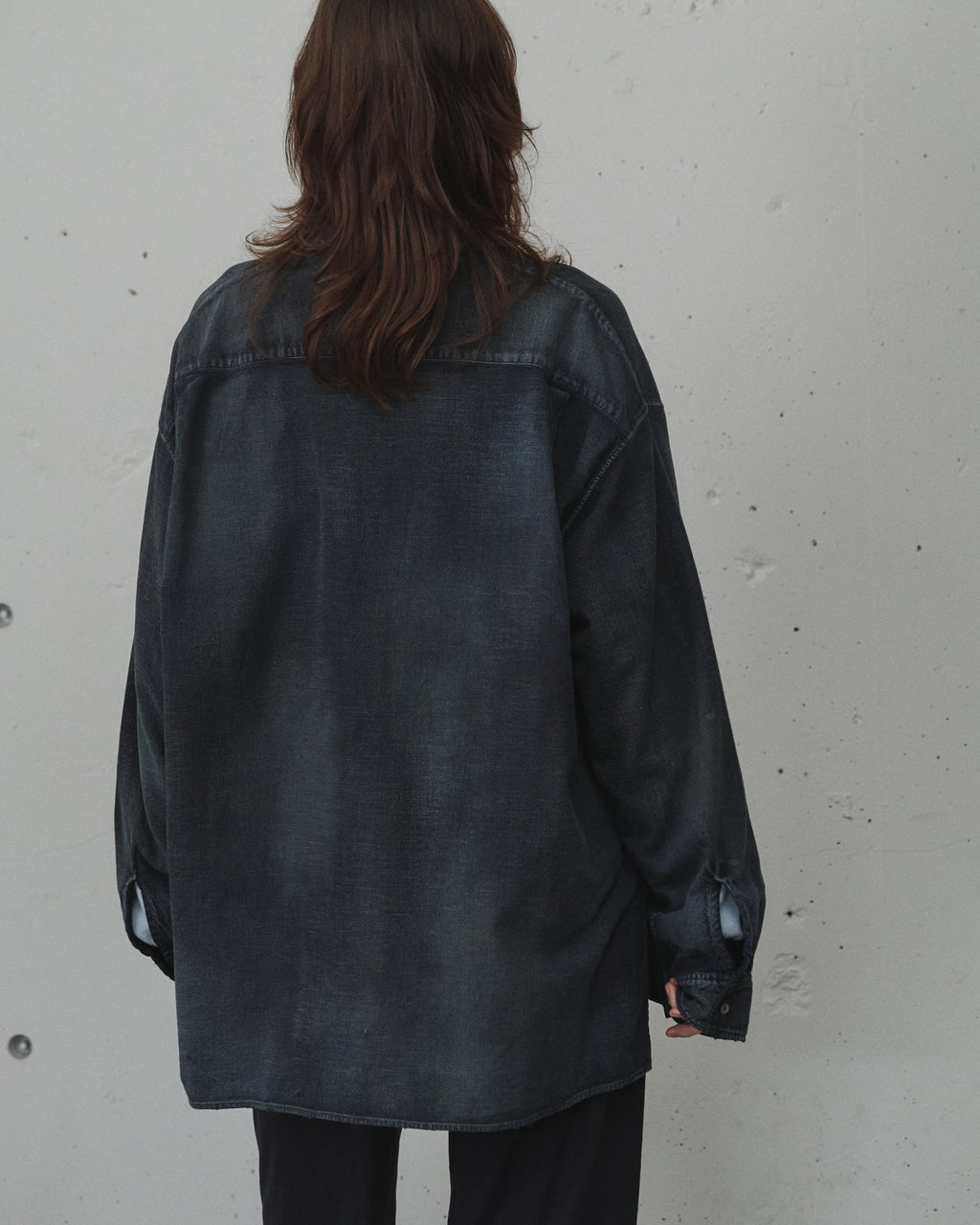 トップス ANCELLM BRUSHSTROKE AGING SHIRT BLACK BRUSHSTROKE AGING SHIRT(BLACK) – ANCELLM